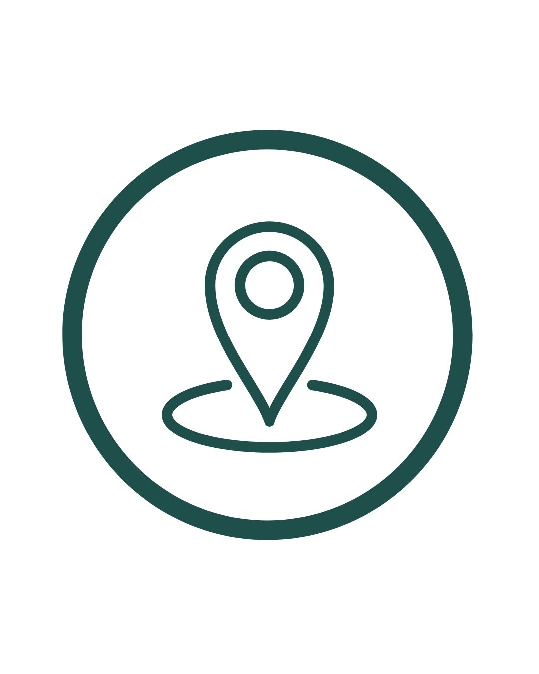 Map pin icon inside a circle, representing location or navigation.