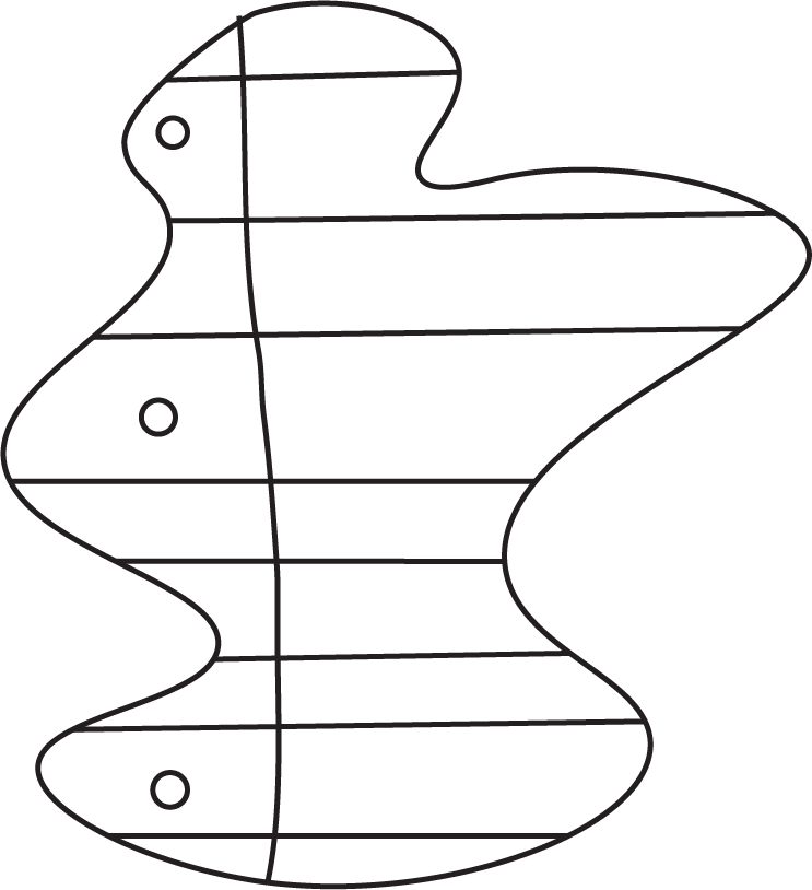 A piece of notebook paper in the shape of an unformed sculpture.