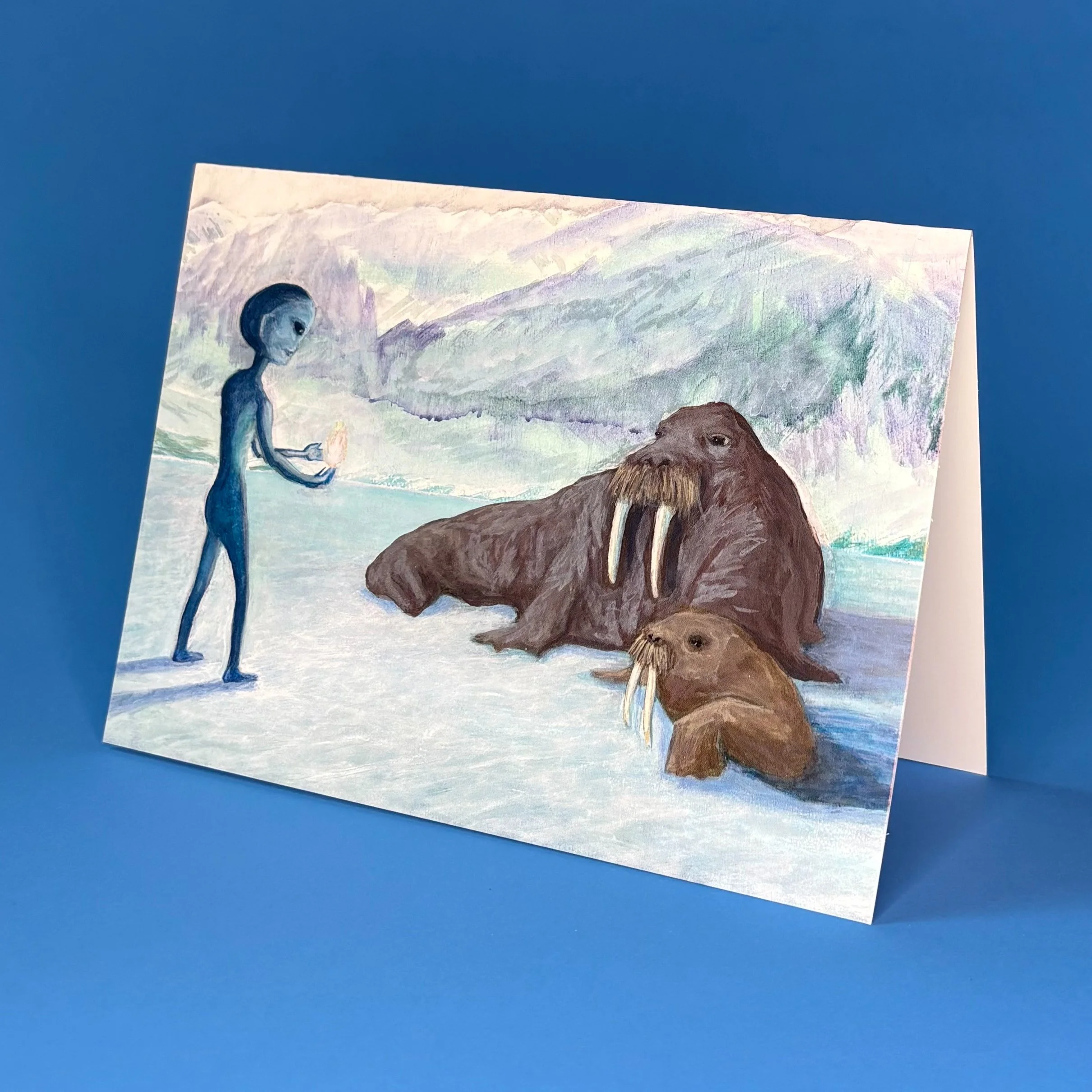 Greeting Card  - "Alien greeting walruses"