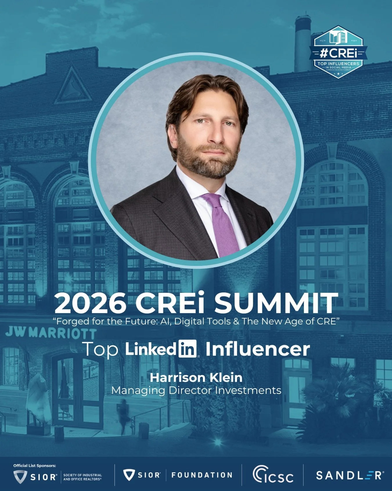 Honored to be recognized by @creisummit in the Top 50 @linkedin Influencers at the 2026 #CREi Summit! 🌐

Sharing deals, market insights, and what&rsquo;s happening on the ground across New England.

📣 Proud to be part of the next wave of CRE.

#Ind