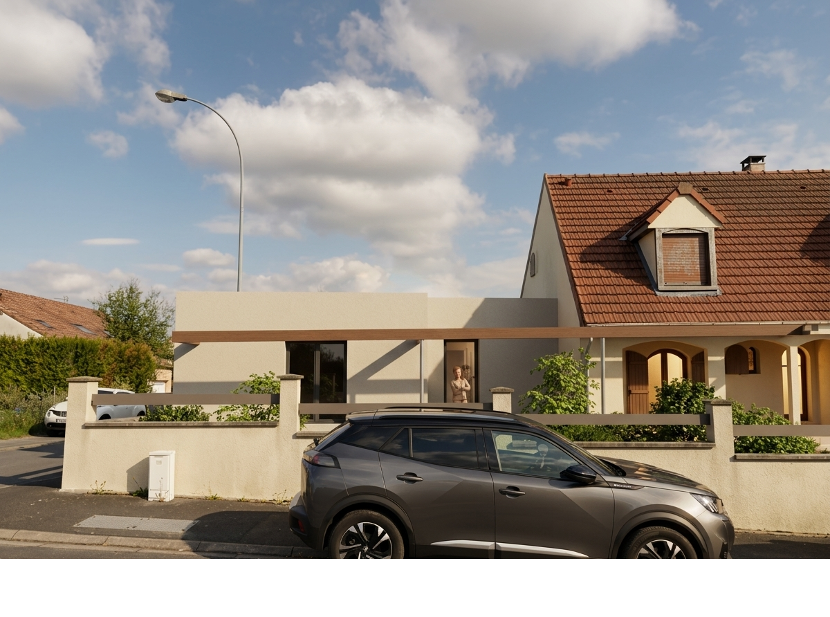Extension d’une maison, à Châlons-en-Champagne. 2023