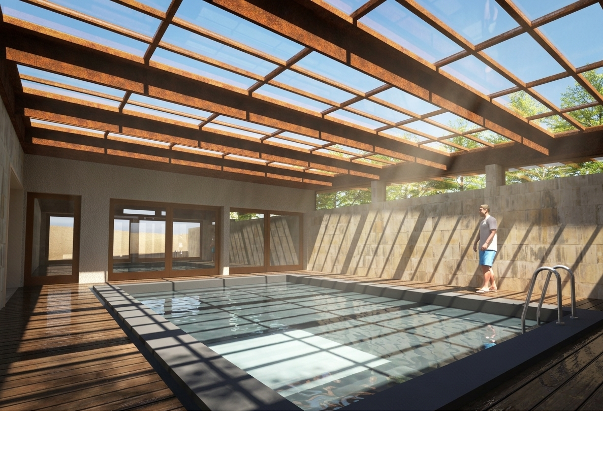 Piscine des douves et jardin d’hiver, à Revigny-sur-Ornain. 2022
