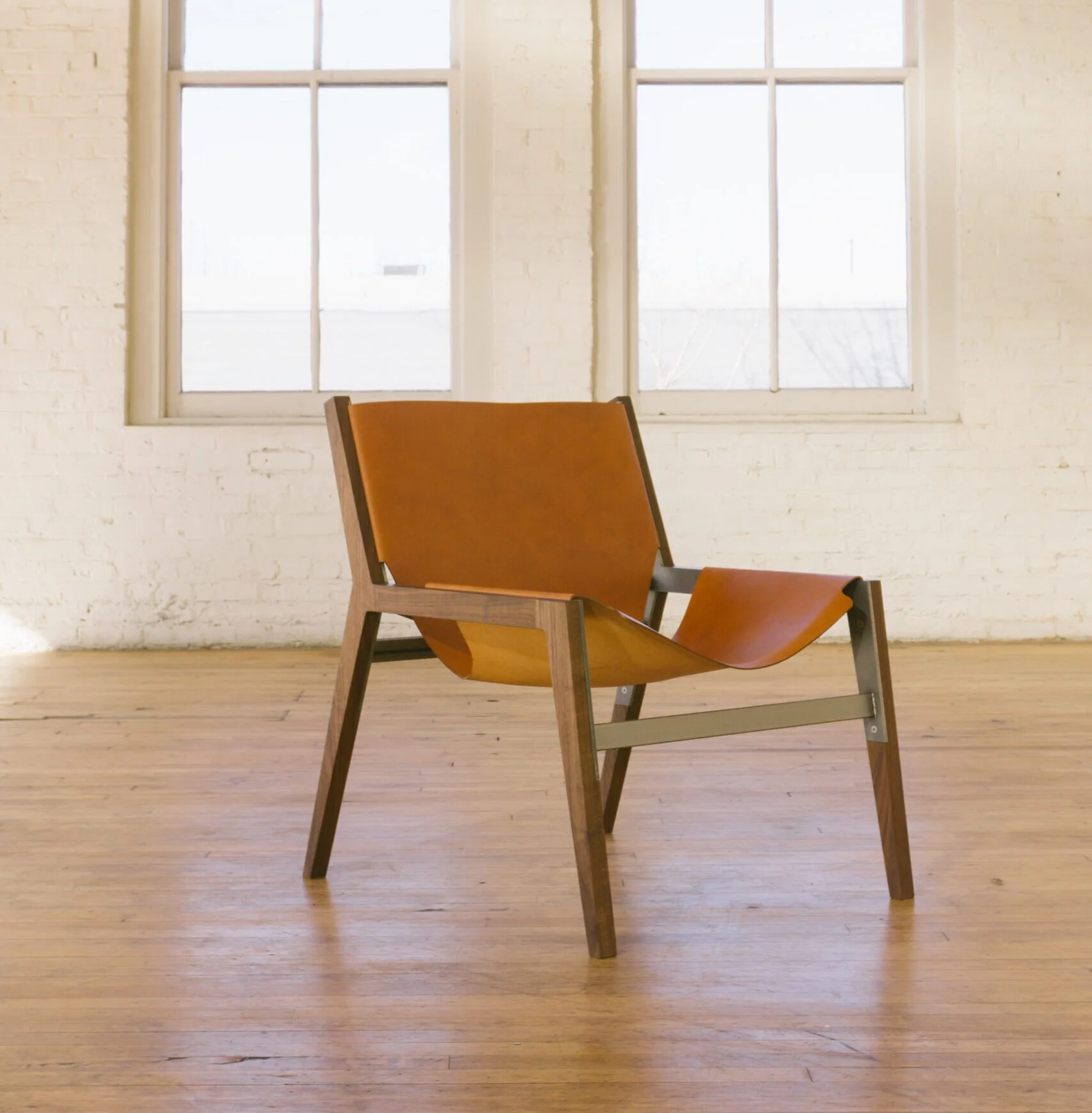 Leather Sling Lounge Chair
