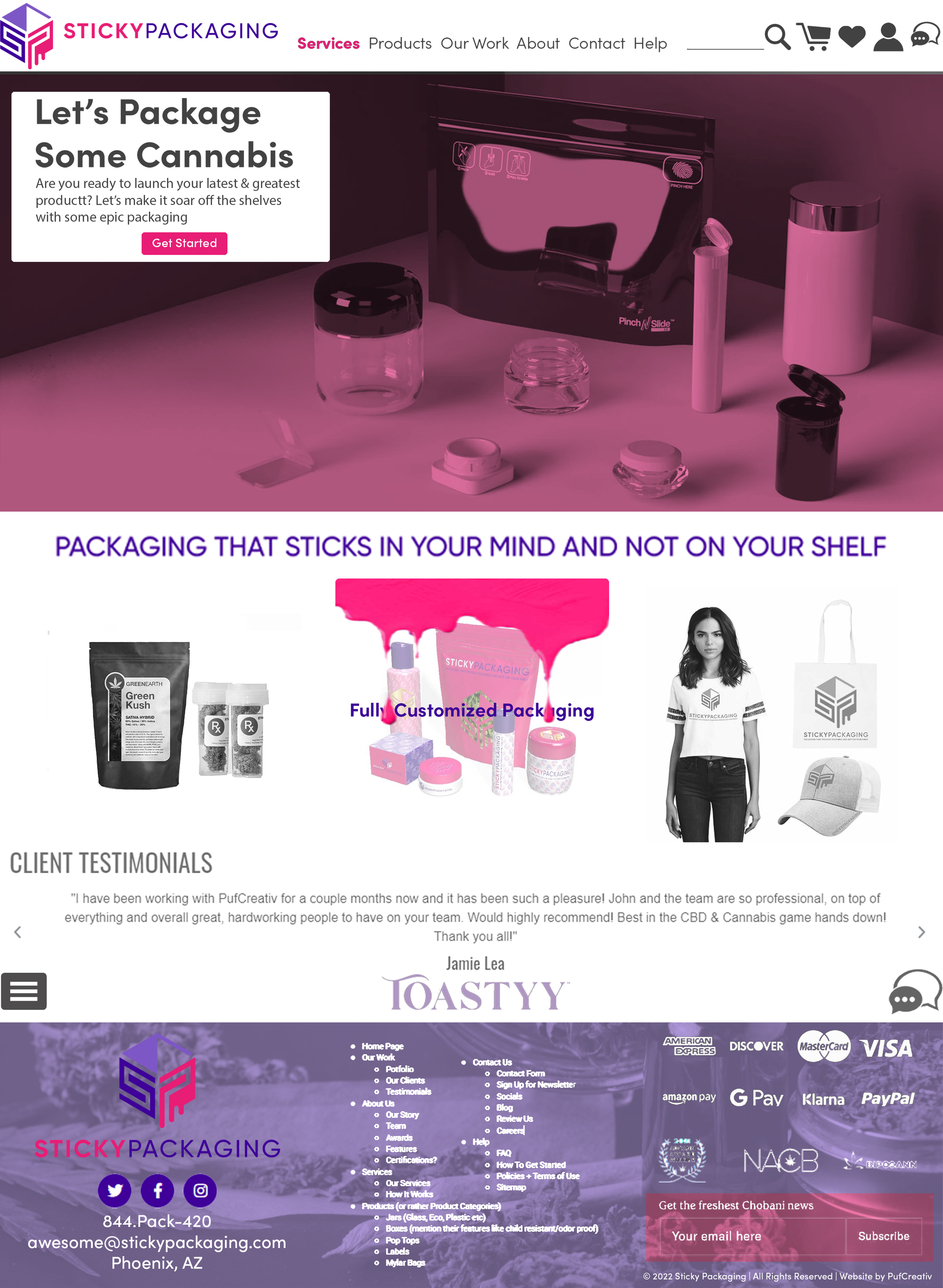 Sticky Packaging Website Design