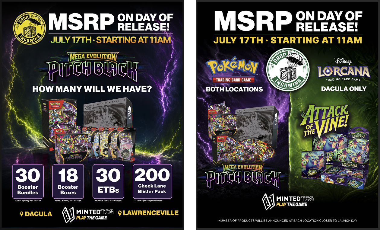 Pokemon Pitch Black and Disney Lorcana Posters