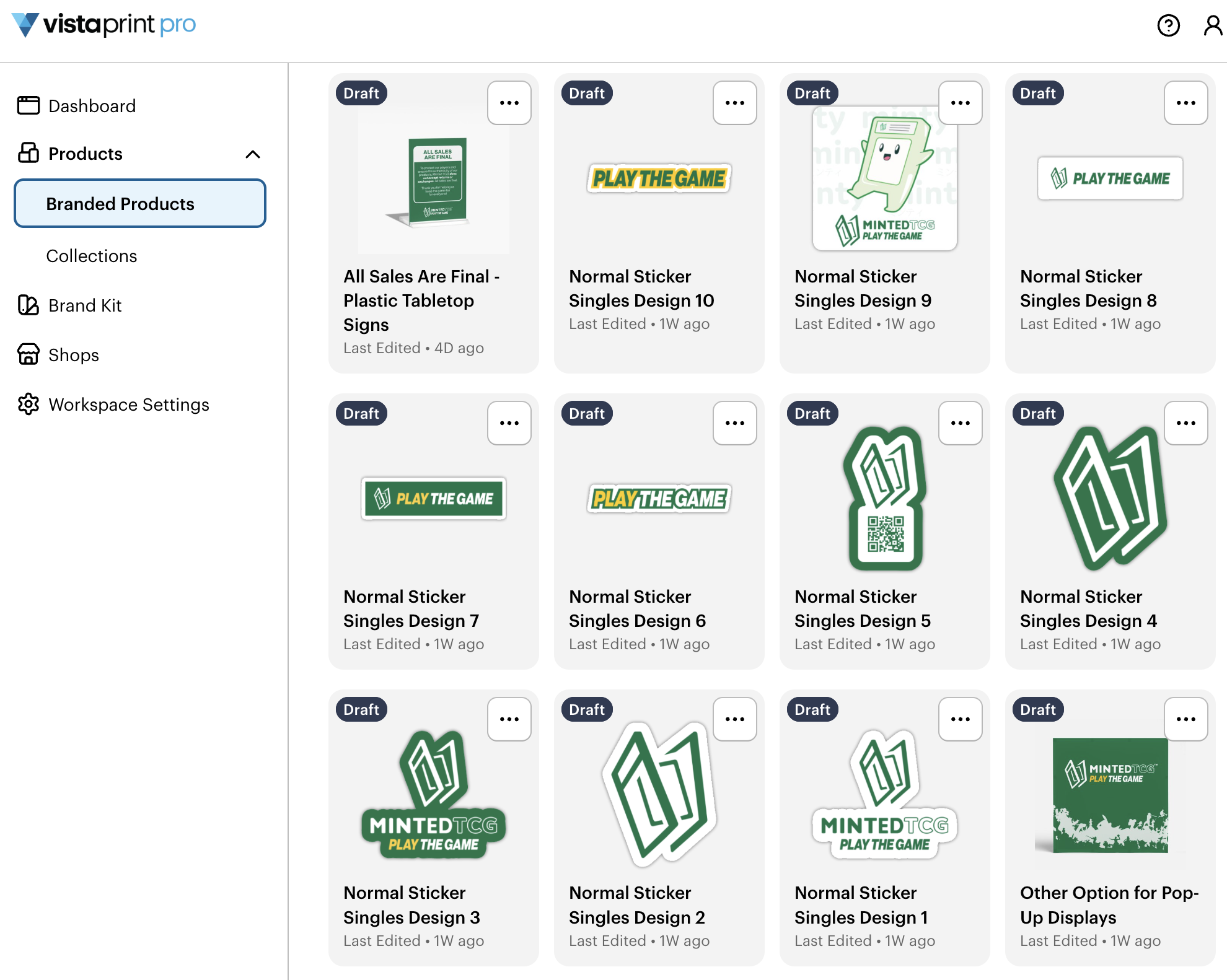 Designed Items for our Vista Print Pro Shop