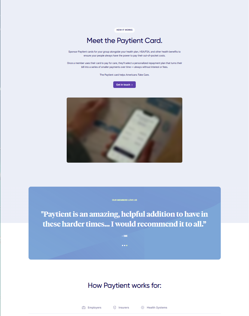 Homepage Design (part 2) circa 2025 (Webflow, blurred image is a video on loop) 