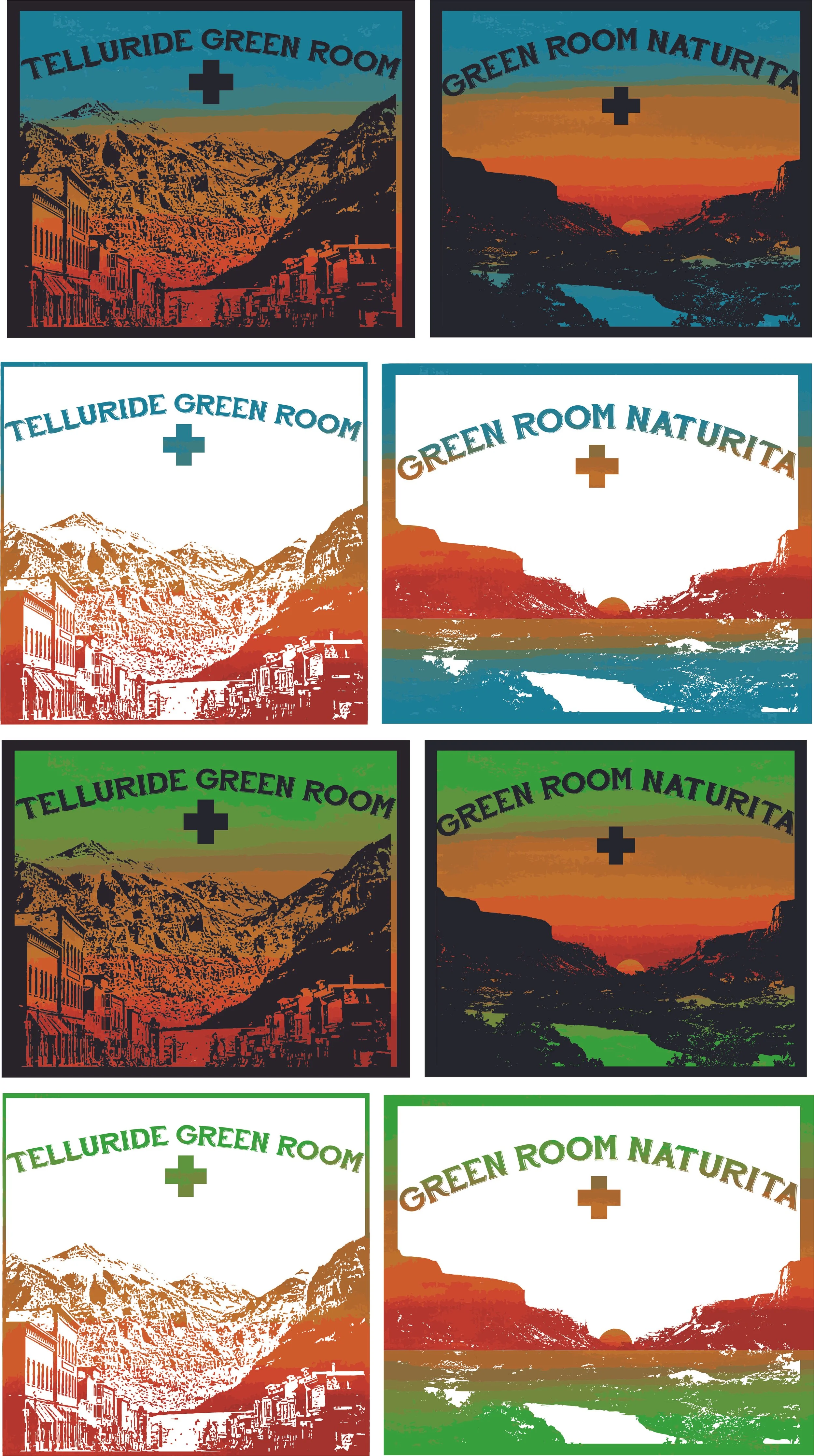 Telluride Green Room & (Sister Store) Green Room Naturita alternative logo/design for swag