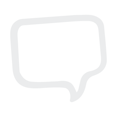 A speech bubble icon on a black background.
