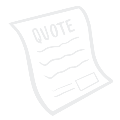 A sketch of a quote form with the word 'QUOTE' at the top, lines for writing, and a small box at the bottom right corner.