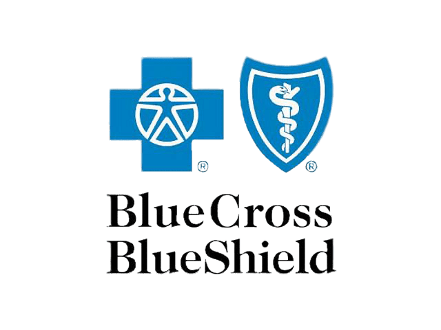 Blue Cross and Blue Shield logos with a blue cross and a shield, respectively, above the text 'Blue Cross Blue Shield'
