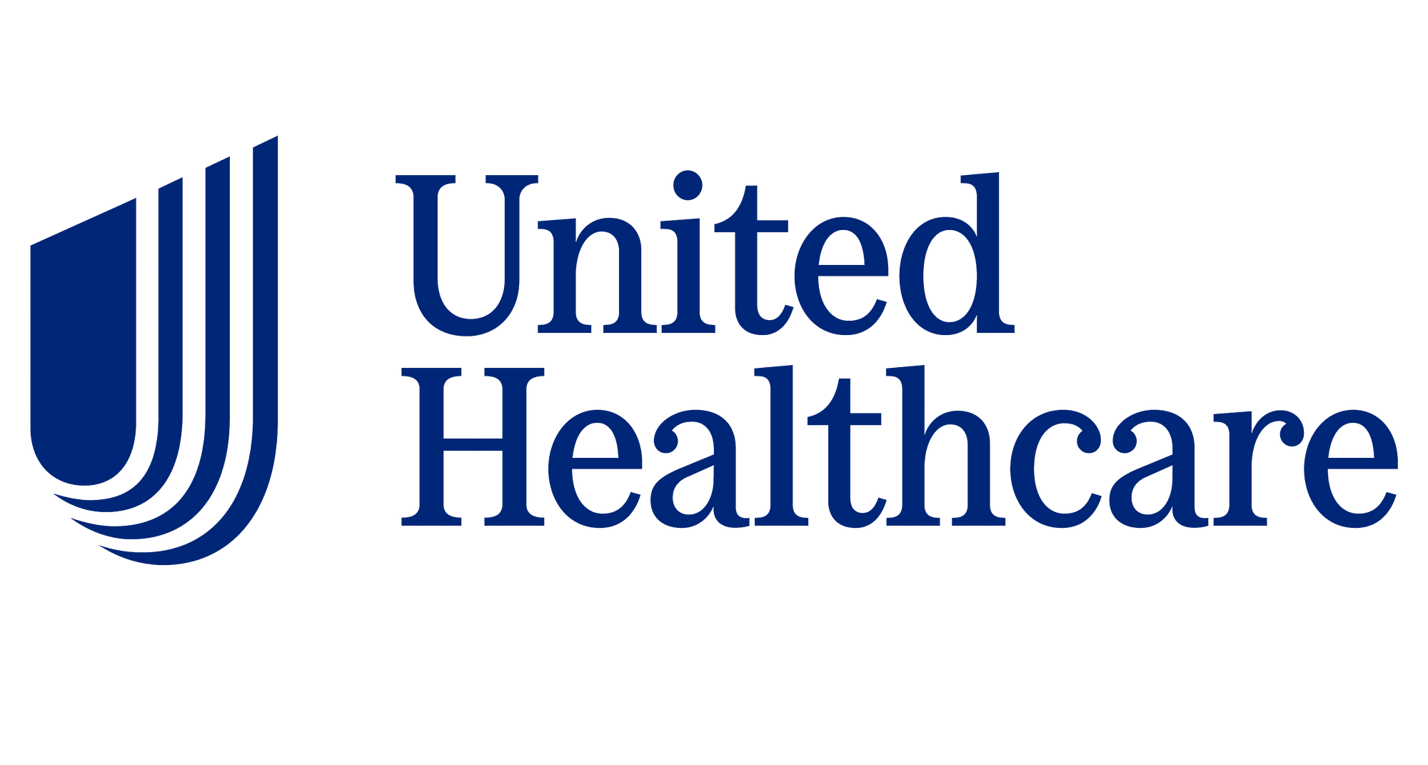 United Healthcare logo in dark blue with a stylized U shape and wavy lines.