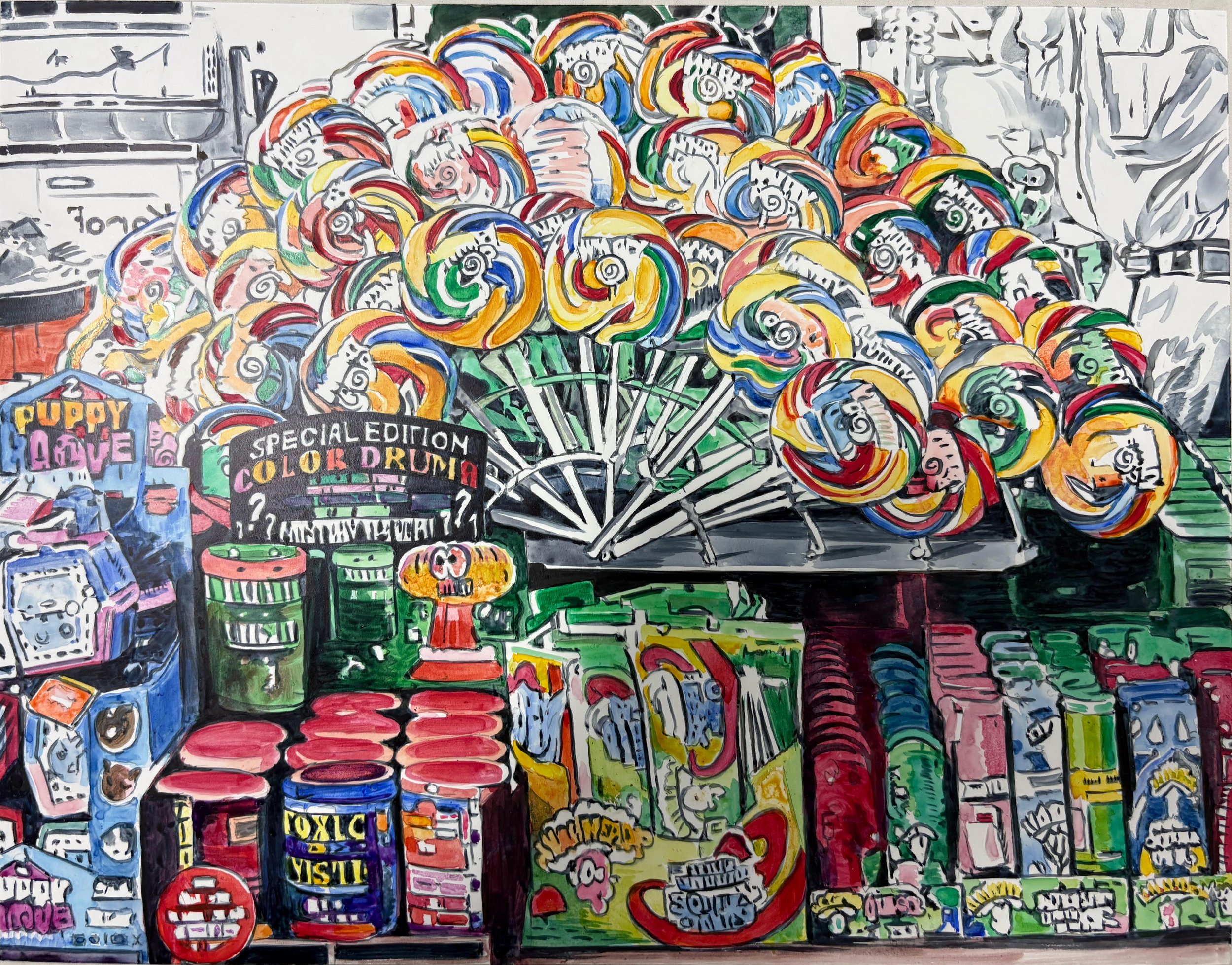 Virginia City Candy Store, 9 x 12%22, acrylic on yupo, 2024  - Sherrie Wolf.jpg
