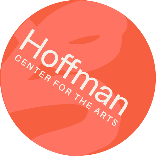 Logo of the Hoffman Center for the Arts, featuring an orange circular design with the text 'Hoffman CENTER FOR THE ARTS' in white.