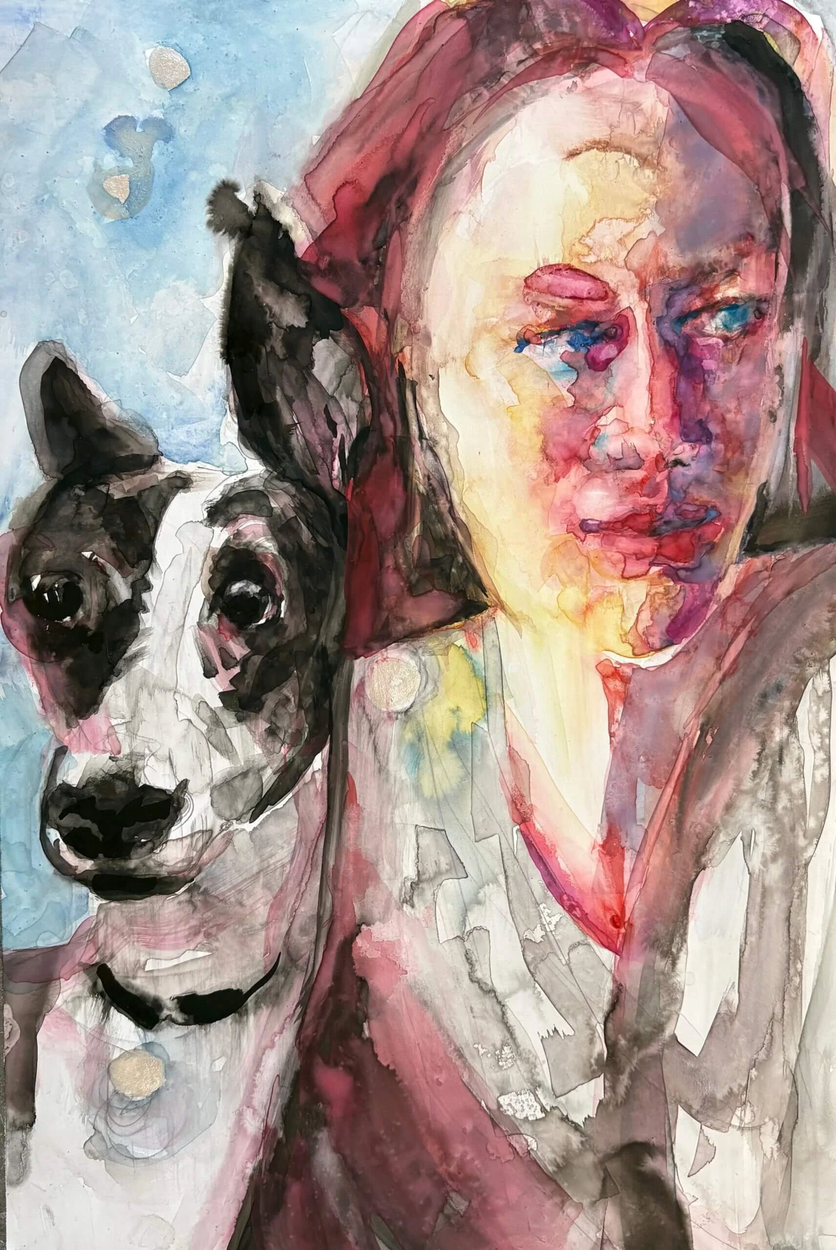 Girl-with-a-Dog-2026-watercolor-on-stone-paper-12-X-16-ins-scaled.jpg