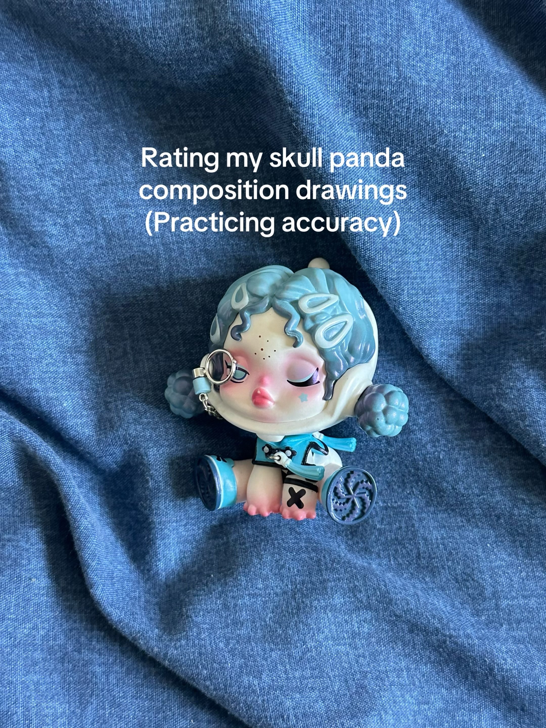 Practicing my composition, perspectives and accuracy drawings with a cute skull panda 🤍 #skullpanda #drawing #practice