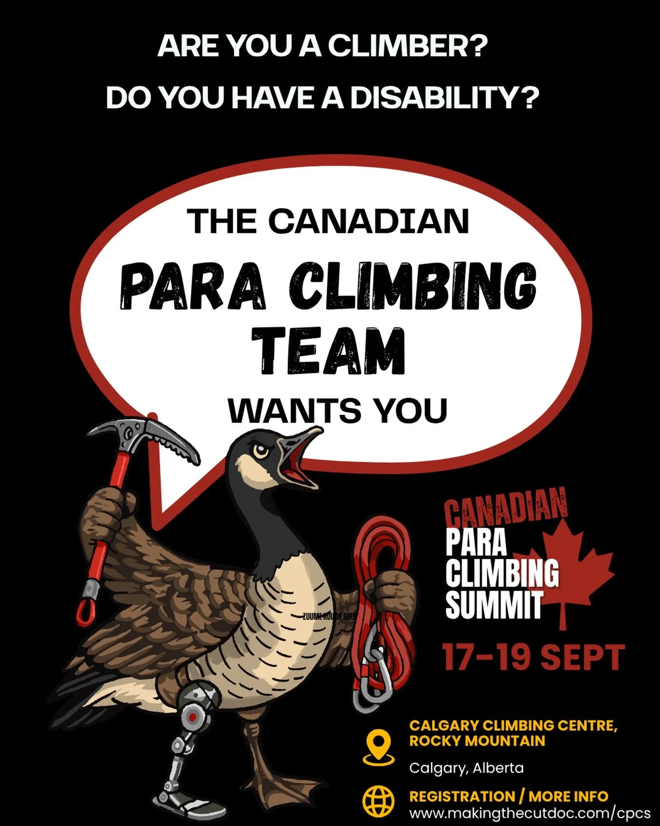 Only a few days left to register for our mini para-climbing comp at Calgary Climbing Centre, Rocky Mountain on Saturday September 19th! Never competed before? No problem! DM @makingthecutdoc or email alicia.newell@climbingcanada.ca to register!