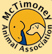 The logo of McTimonel Animal Association, featuring a stylized dog silhouette within a circular yellow background.