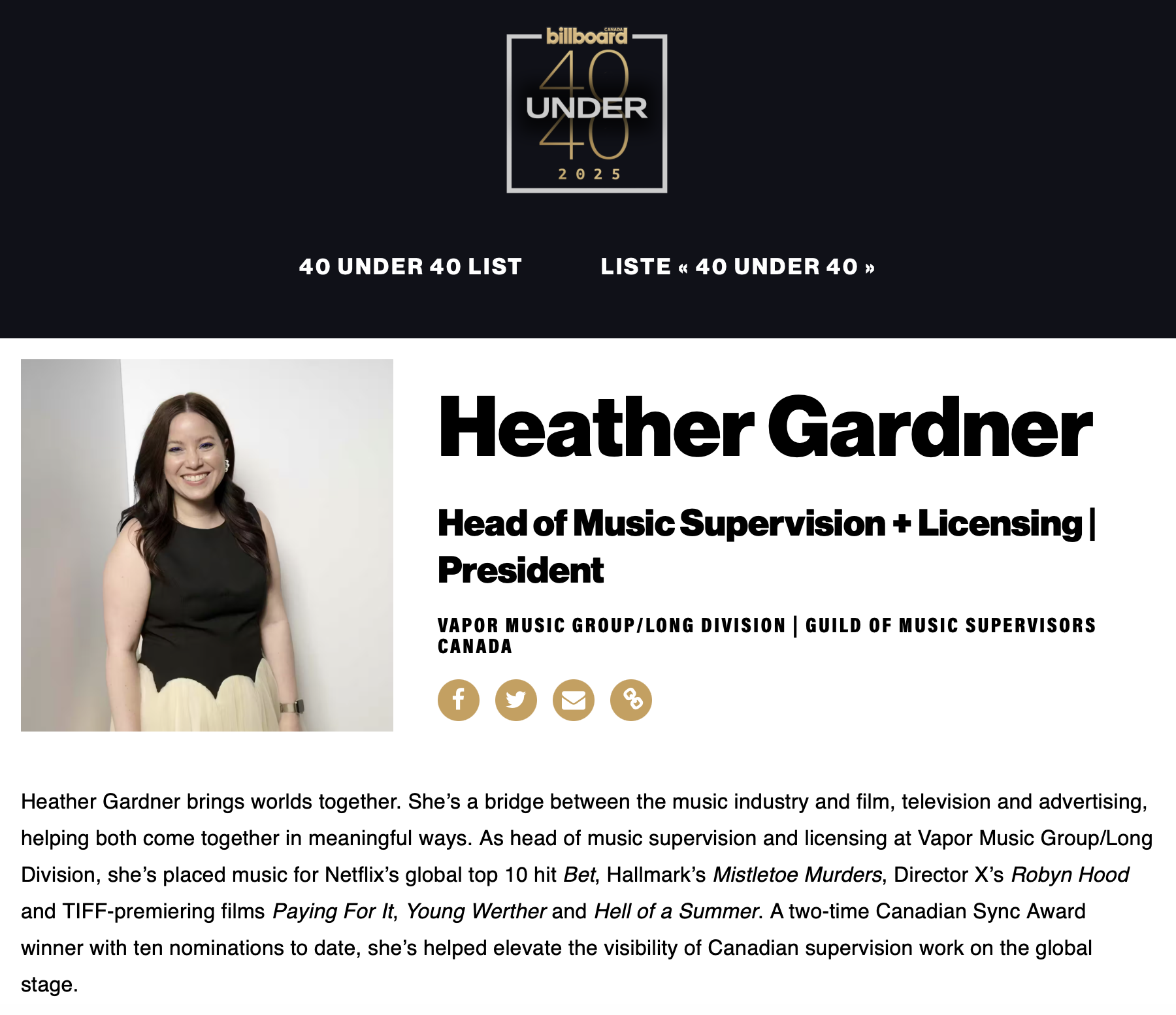 Billboard 40 Under 40
