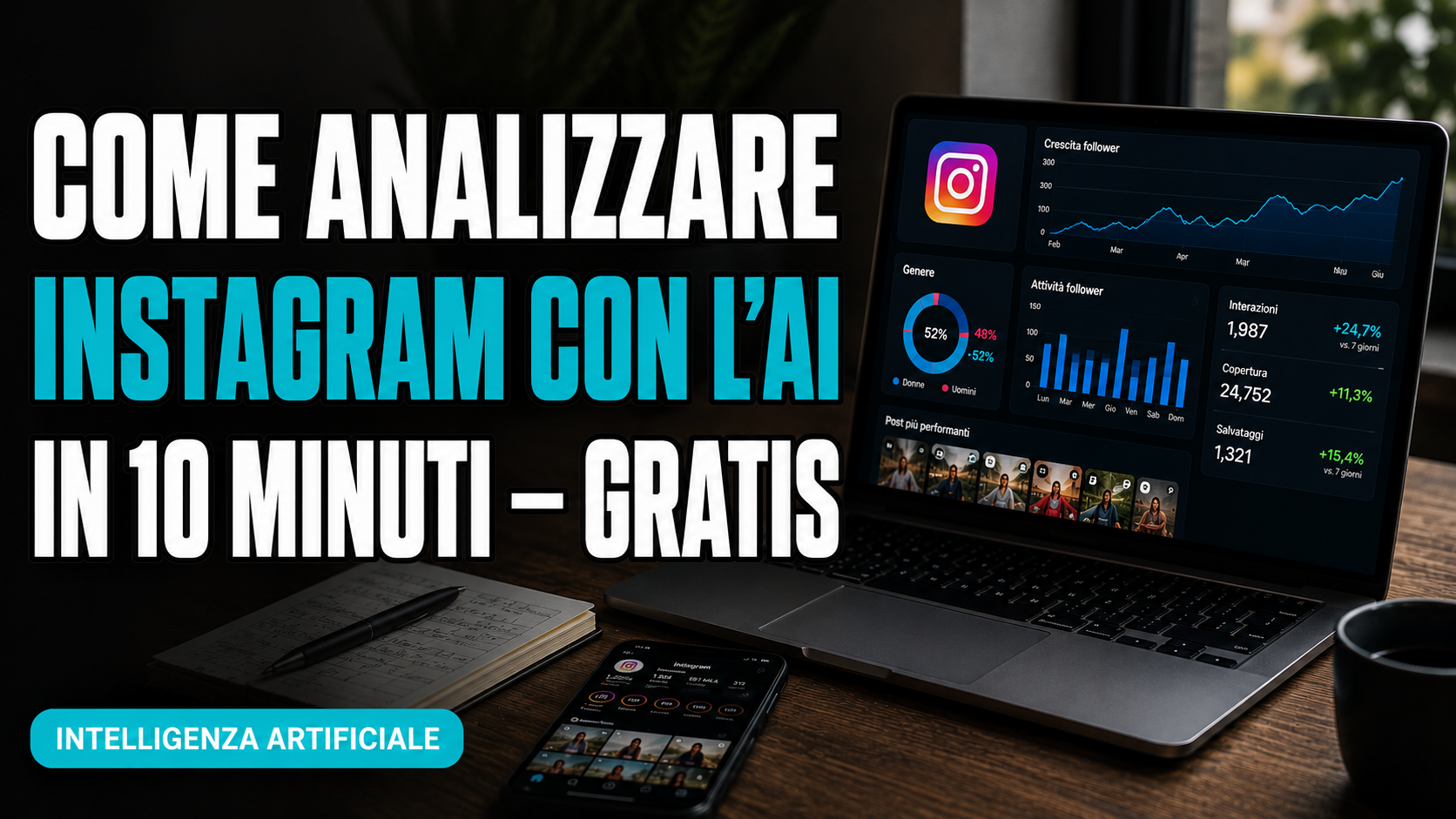 Come analizzare Instagram con l'AI in 10 minuti — gratis