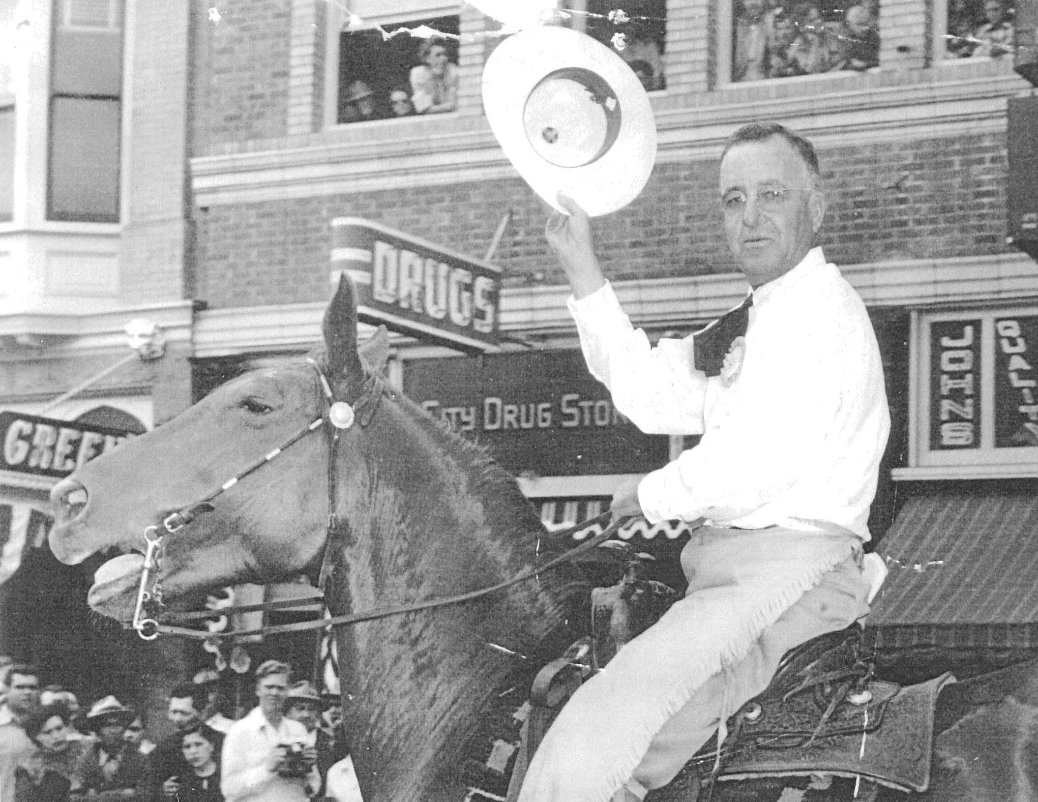 Harold Kane riding a horse in a local Watsonville parade