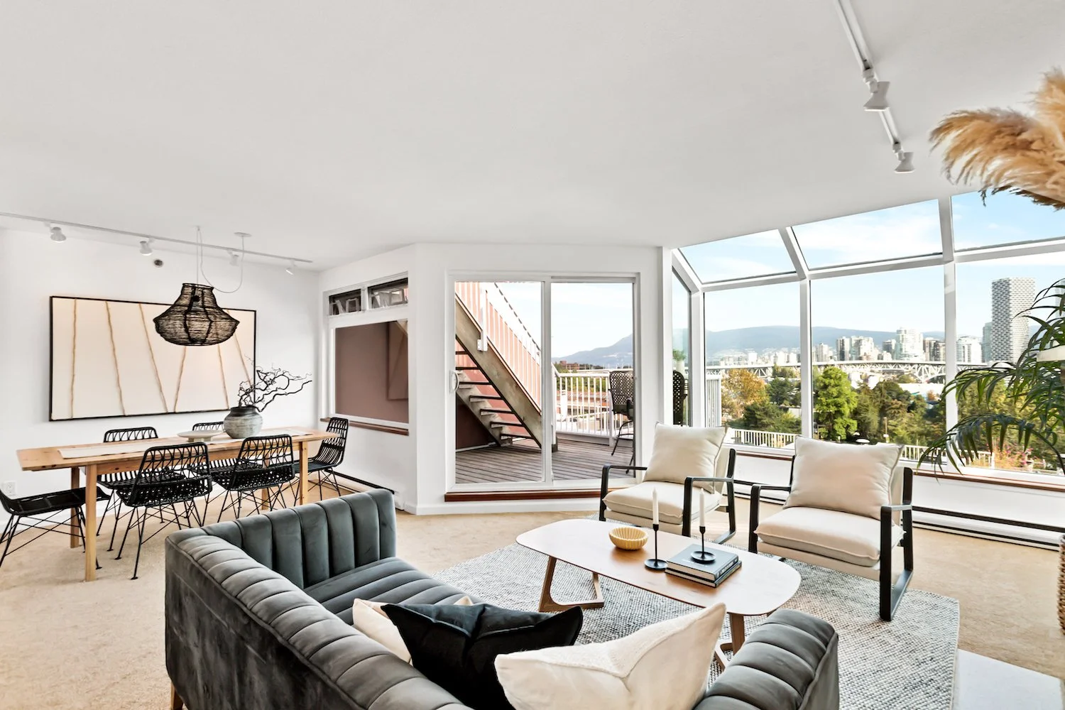 Contemporary living area in a Vancouver home with refined design