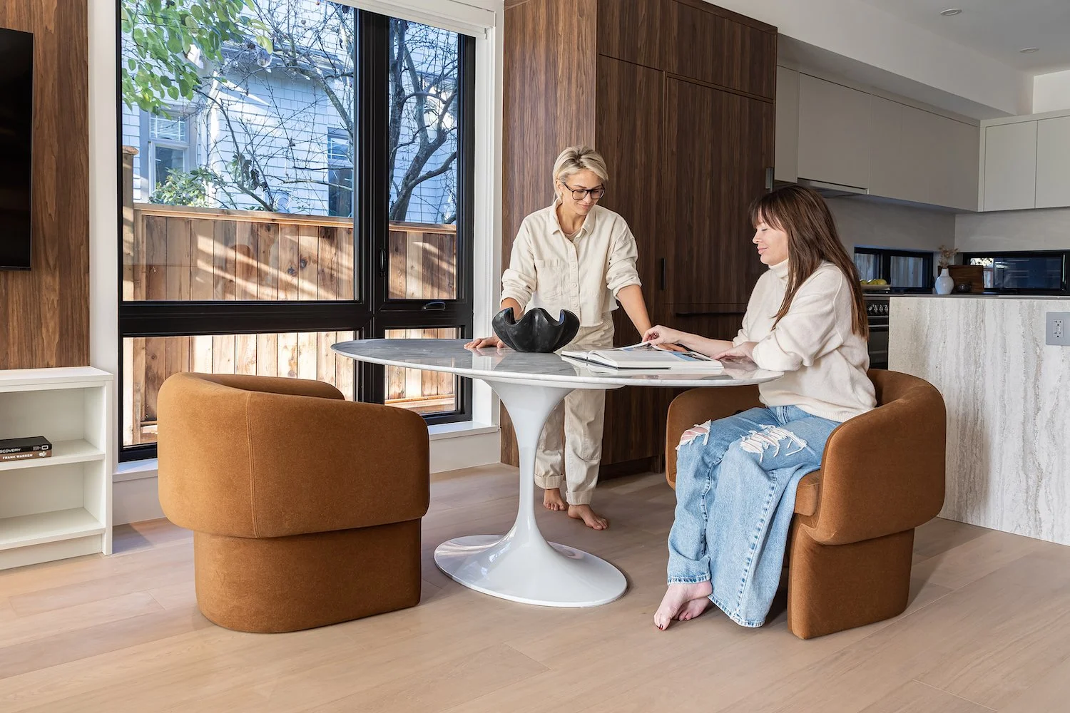 Paula Stanislawska of The Design Alchemist consulting with a client on a home staging project — Vancouver Lower Mainland