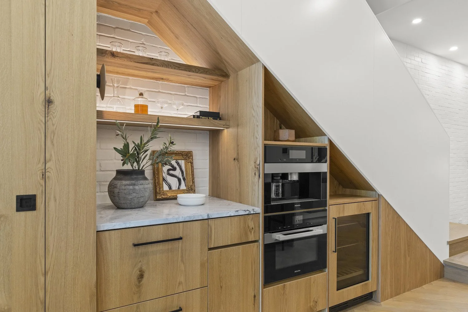 Coffee station styling in a luxury half duplex in Point Grey Vancouver. 