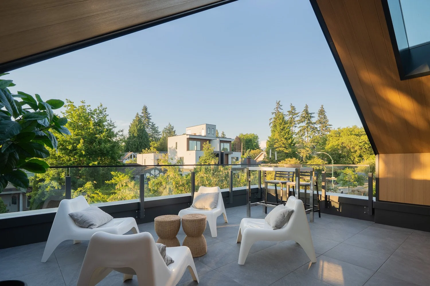 Patio styling details showcasing the outdoor living space of a luxury Point Grey home.