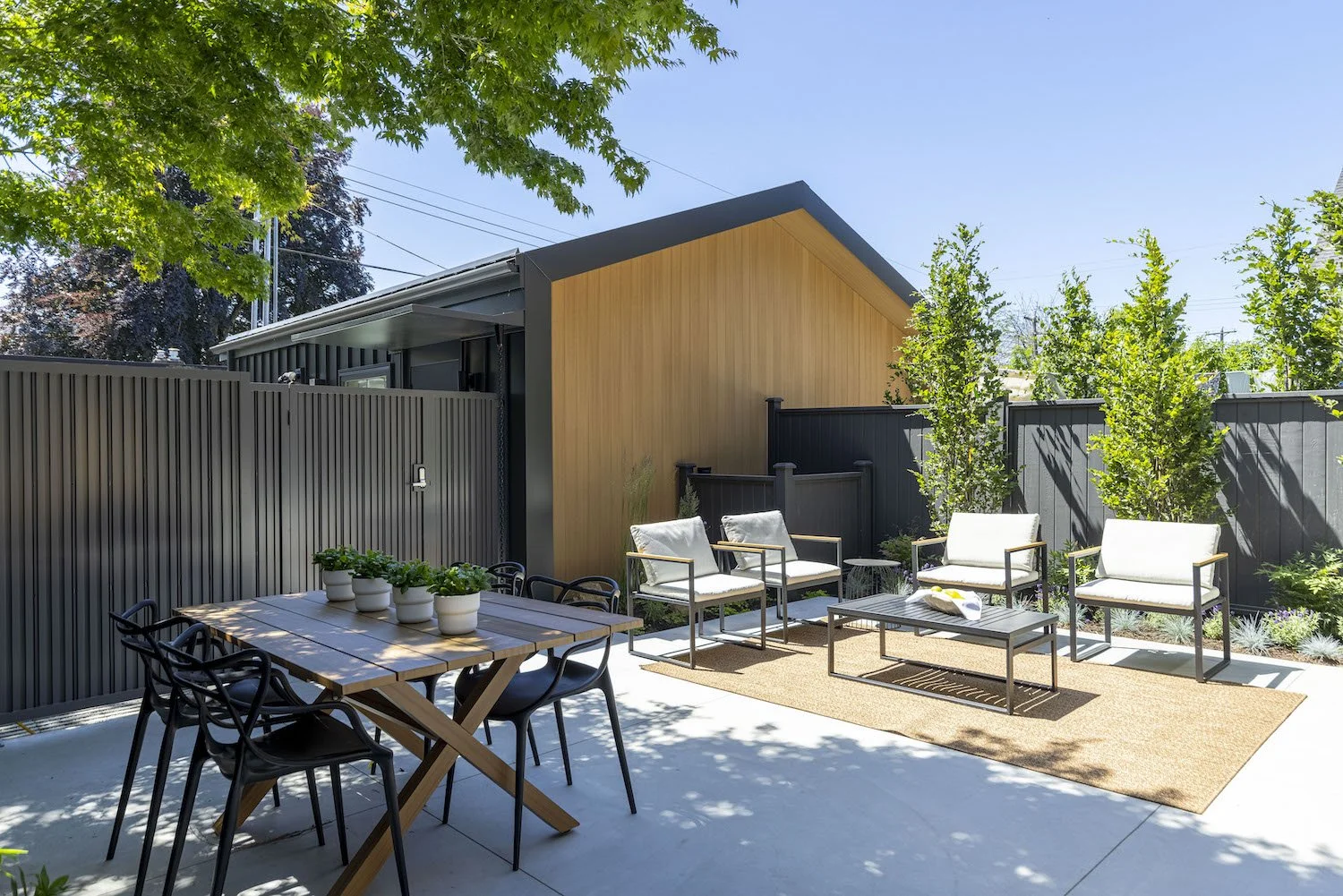 Professionally styled patio at a luxury duplex in Point Grey, Vancouver.