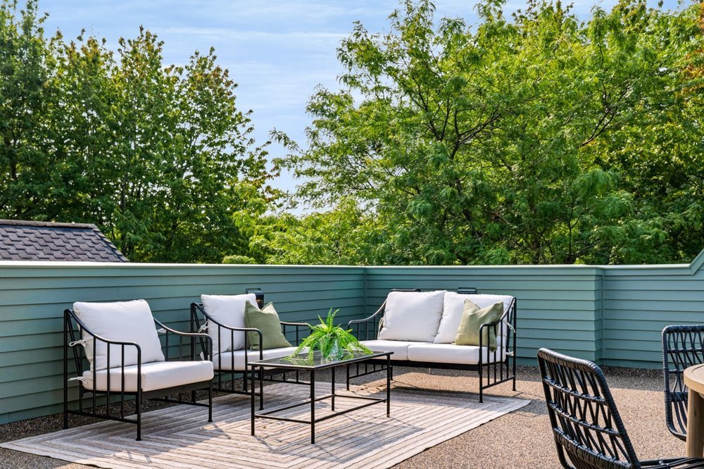 Luxury townhouse patio staging in Cambie Village, Vancouver, by The Design Alchemist.