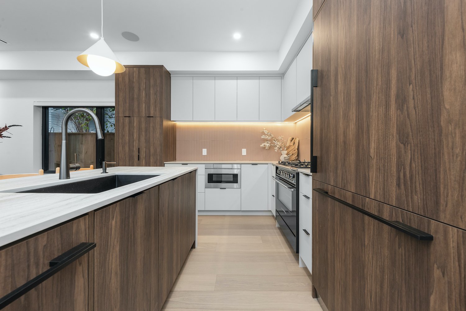 Modern kitchen in a Vancouver duplex with clean design details