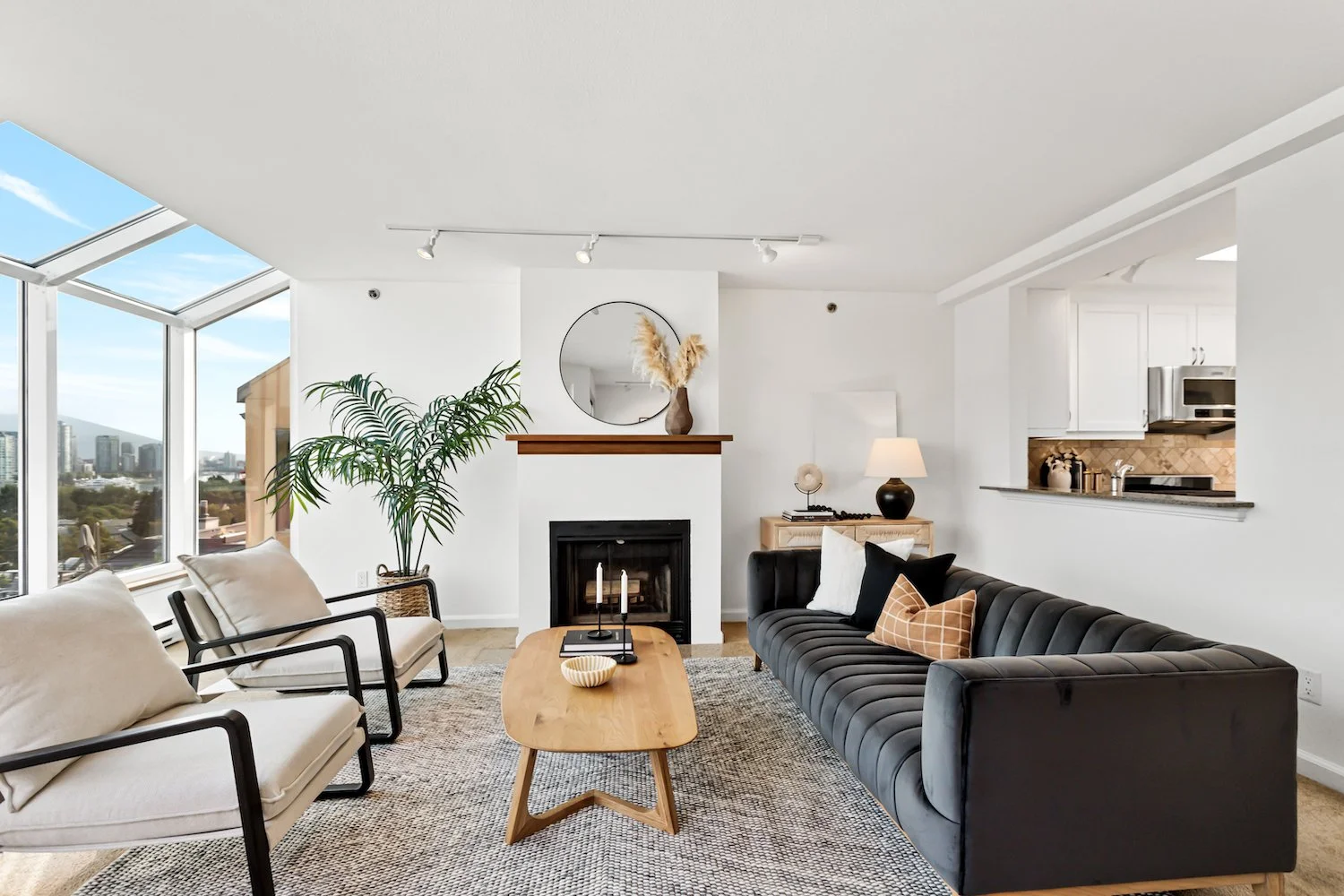 Bright living space in a townhouse with a functional layout