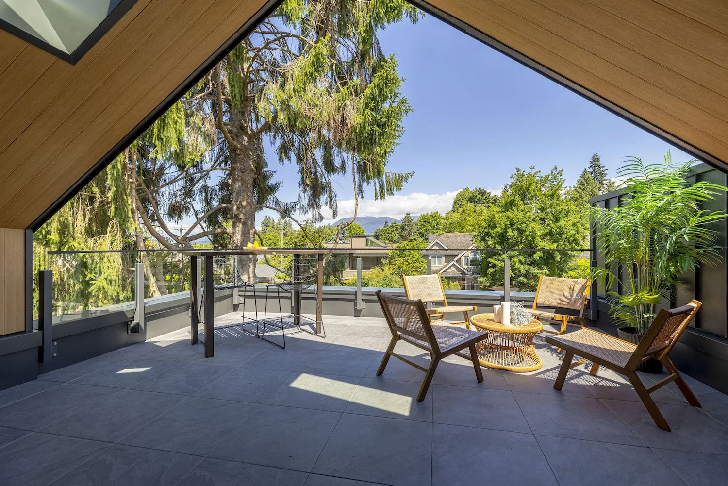 Professionally styled patio at a luxury half duplex in Point Grey, Vancouver.