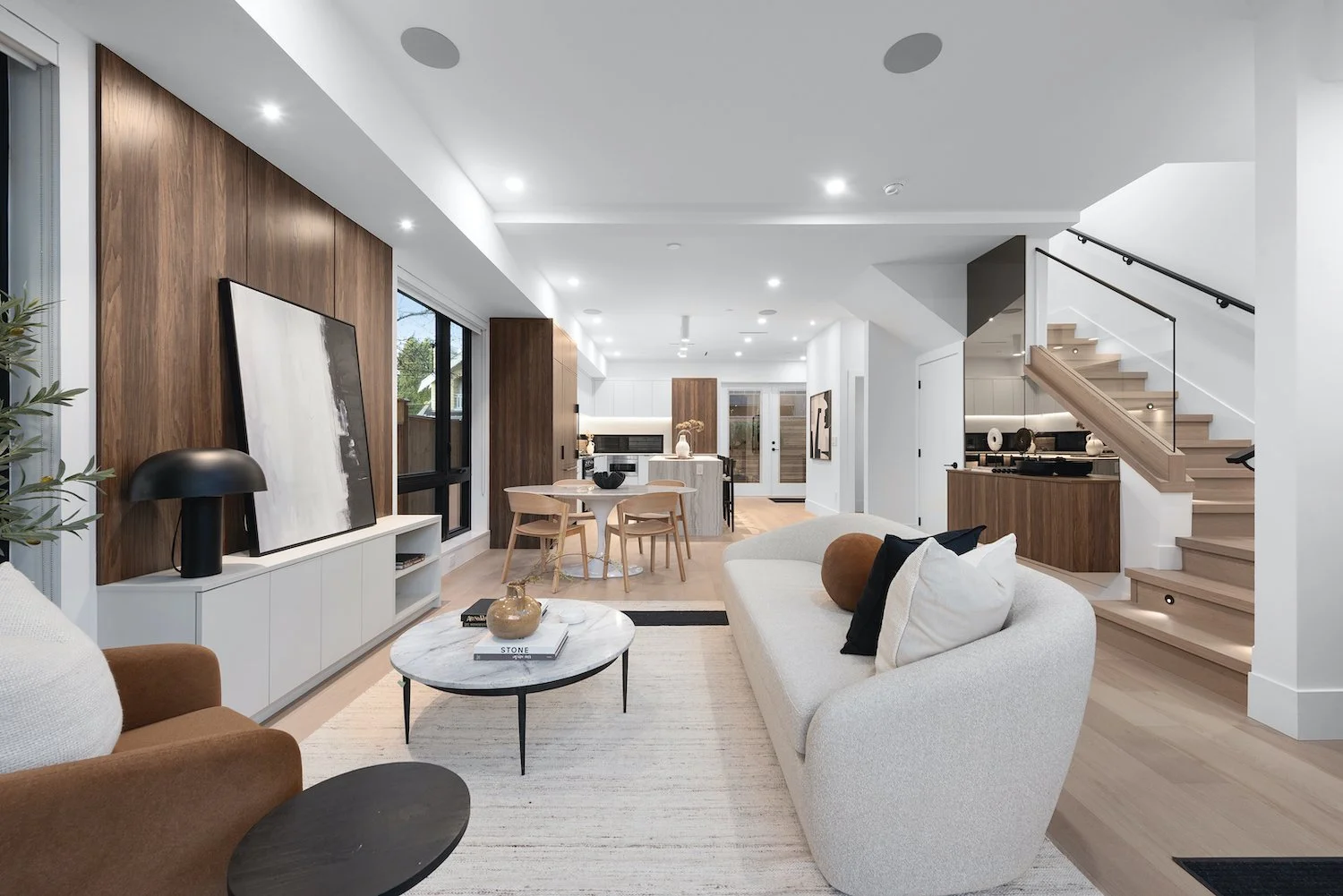 Contemporary living space in a Kitsilano duplex with clean, open flow