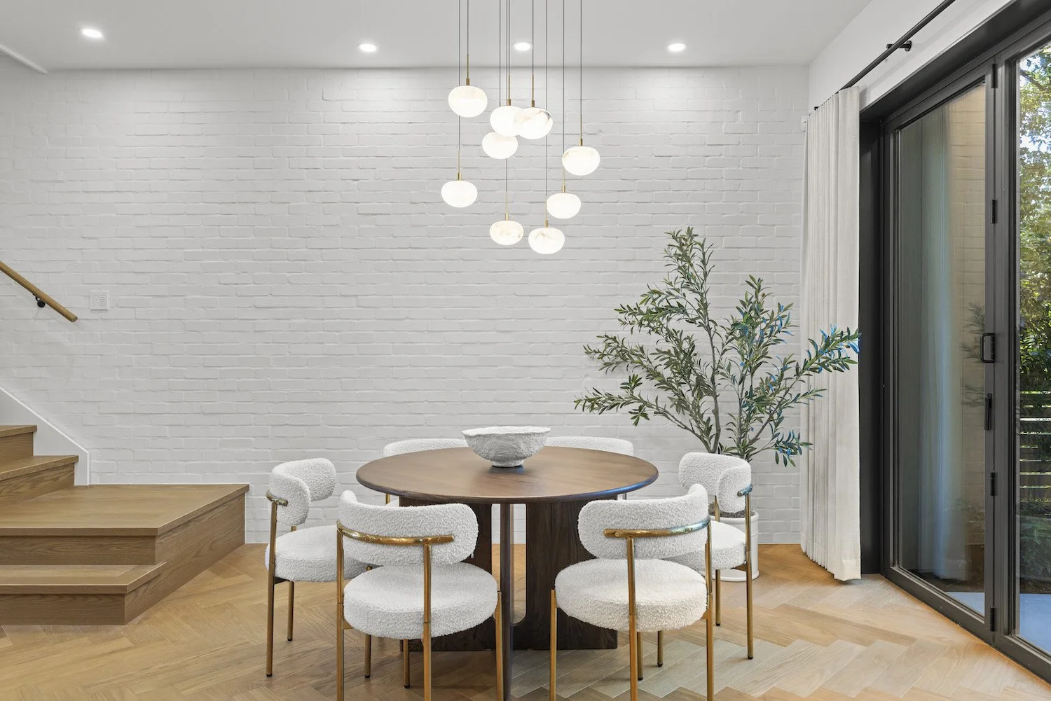 Professionally staged dining room in a luxury Point Grey duplex in Vancouver.