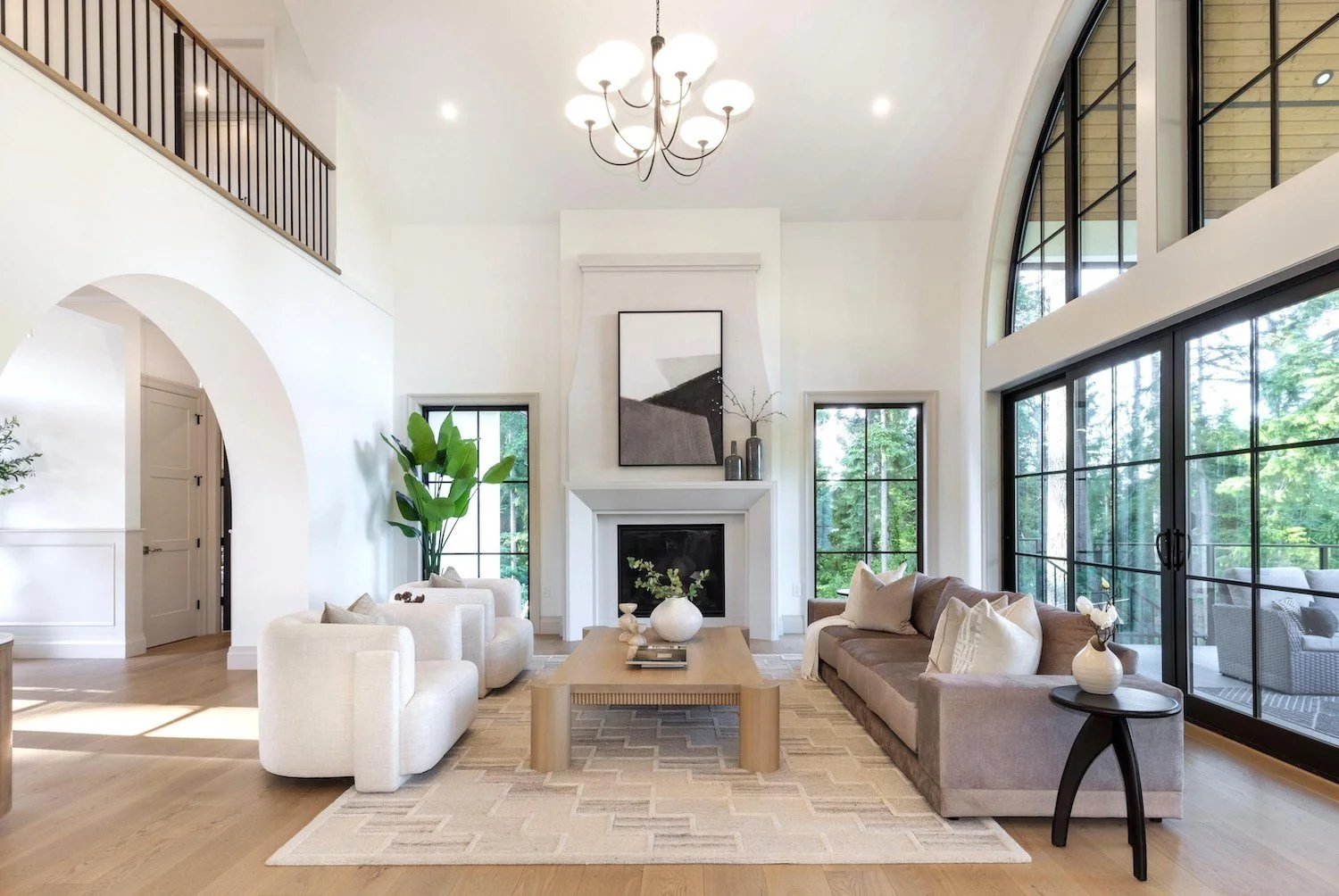Bright living space in a Langley detached home with refined furnishings