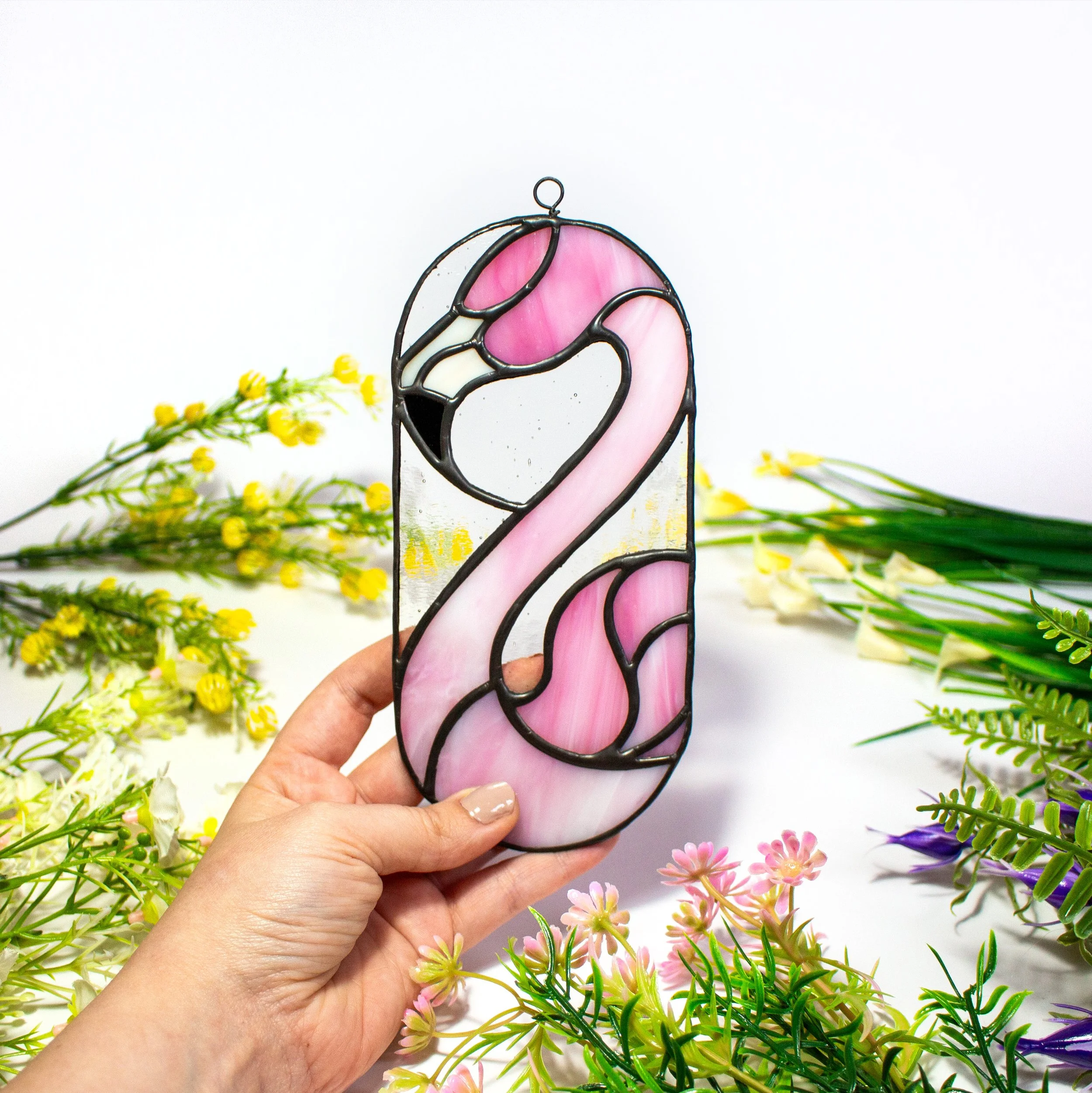 Flamingo Stained Glass Suncatcher