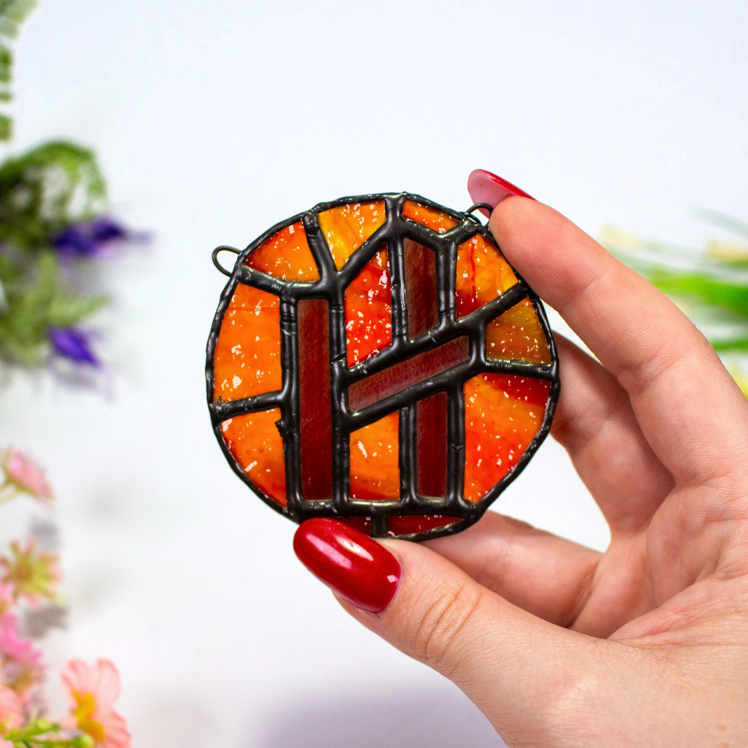 Stained Glass Initial Suncatcher – Letter H