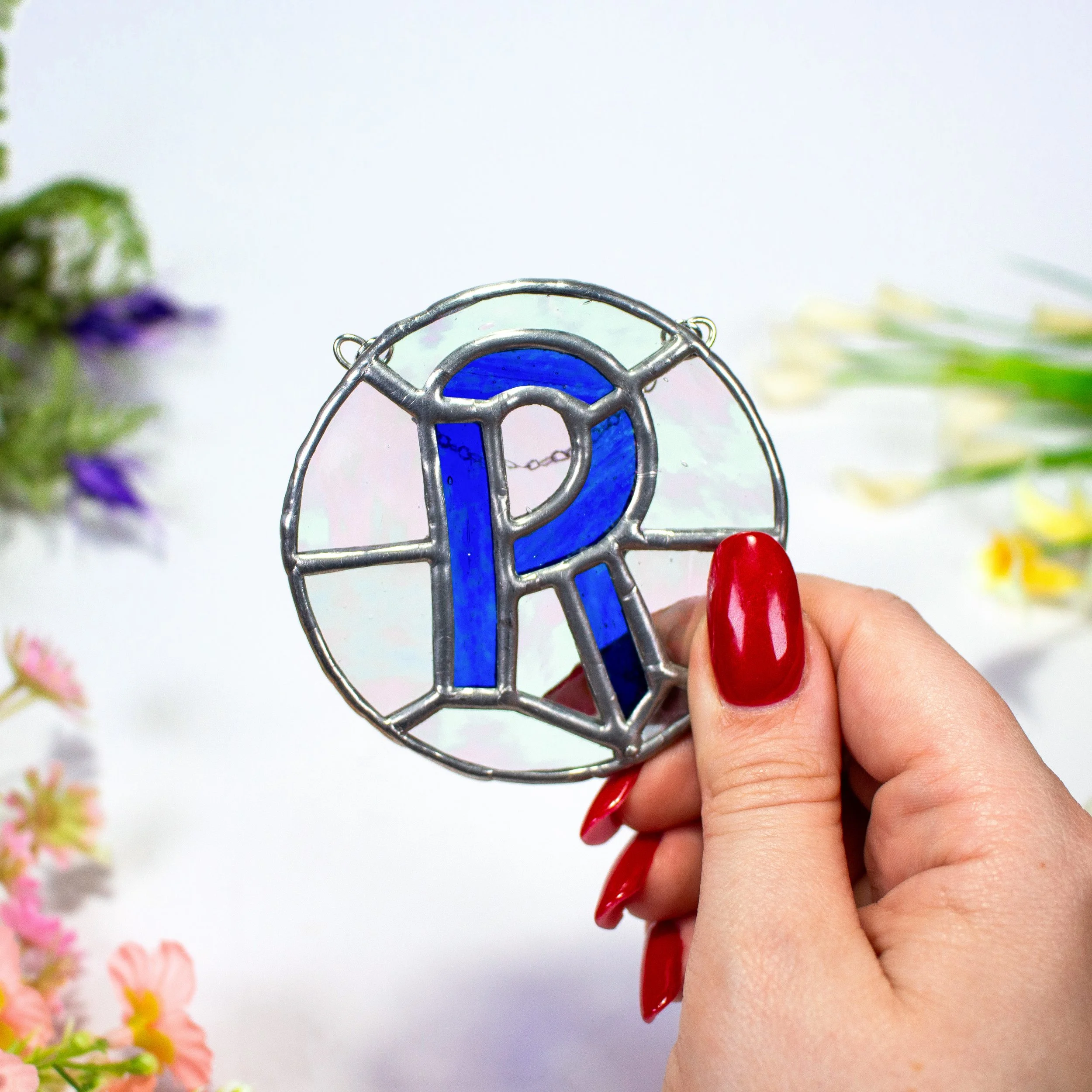 Stained Glass Initial Suncatcher – Letter R