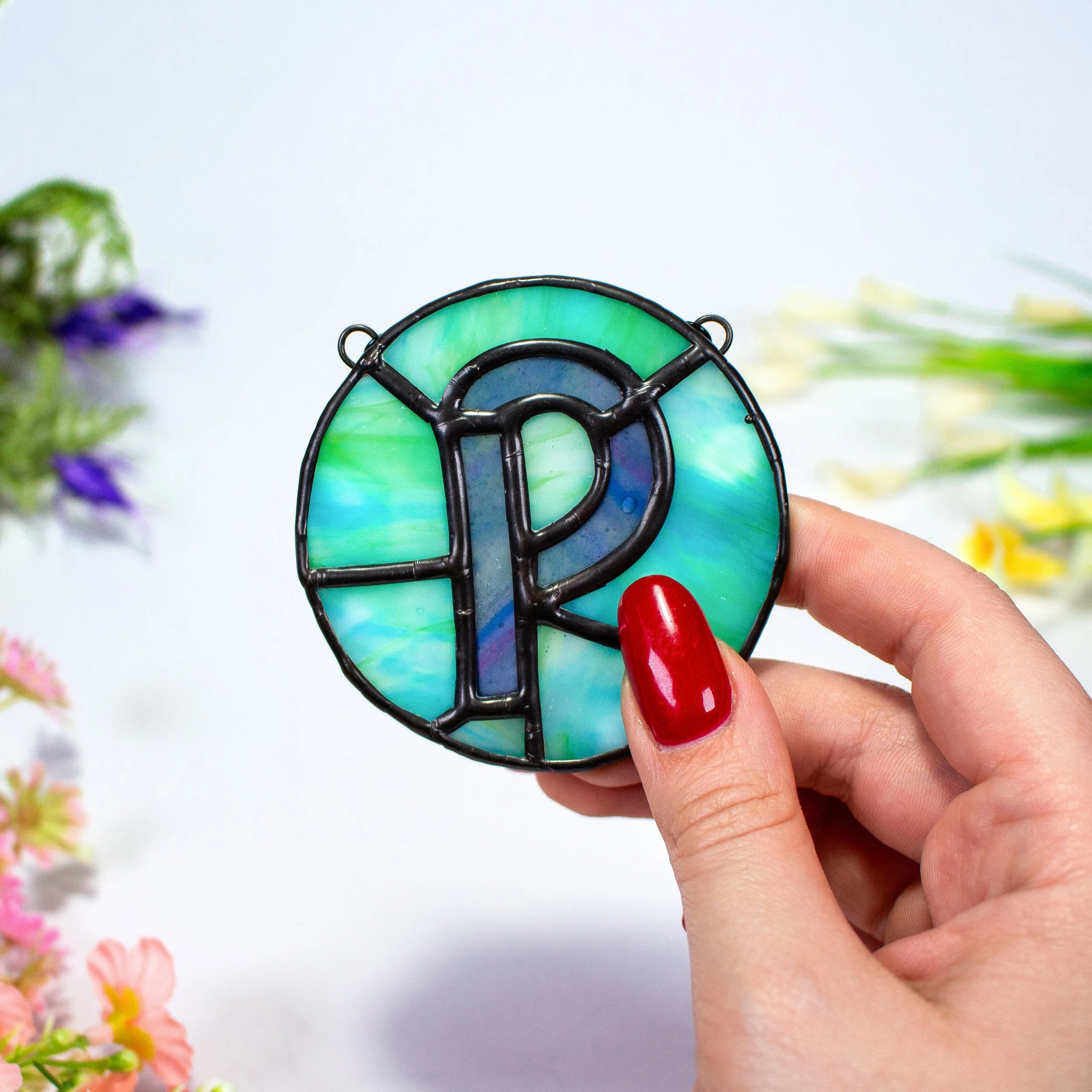 Stained Glass Initial Suncatcher – Letter P
