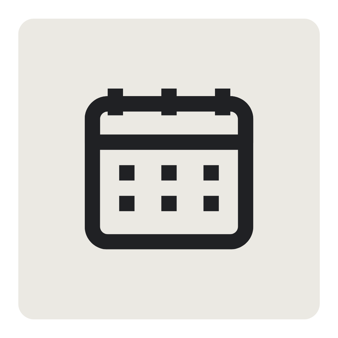 Icon of a calendar with grid layout