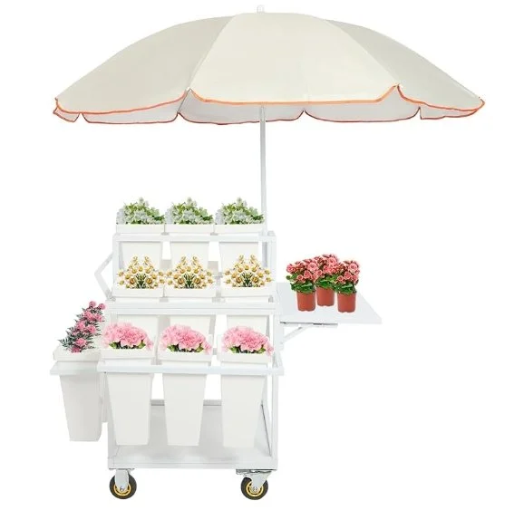 Flower Cart with Umbrella