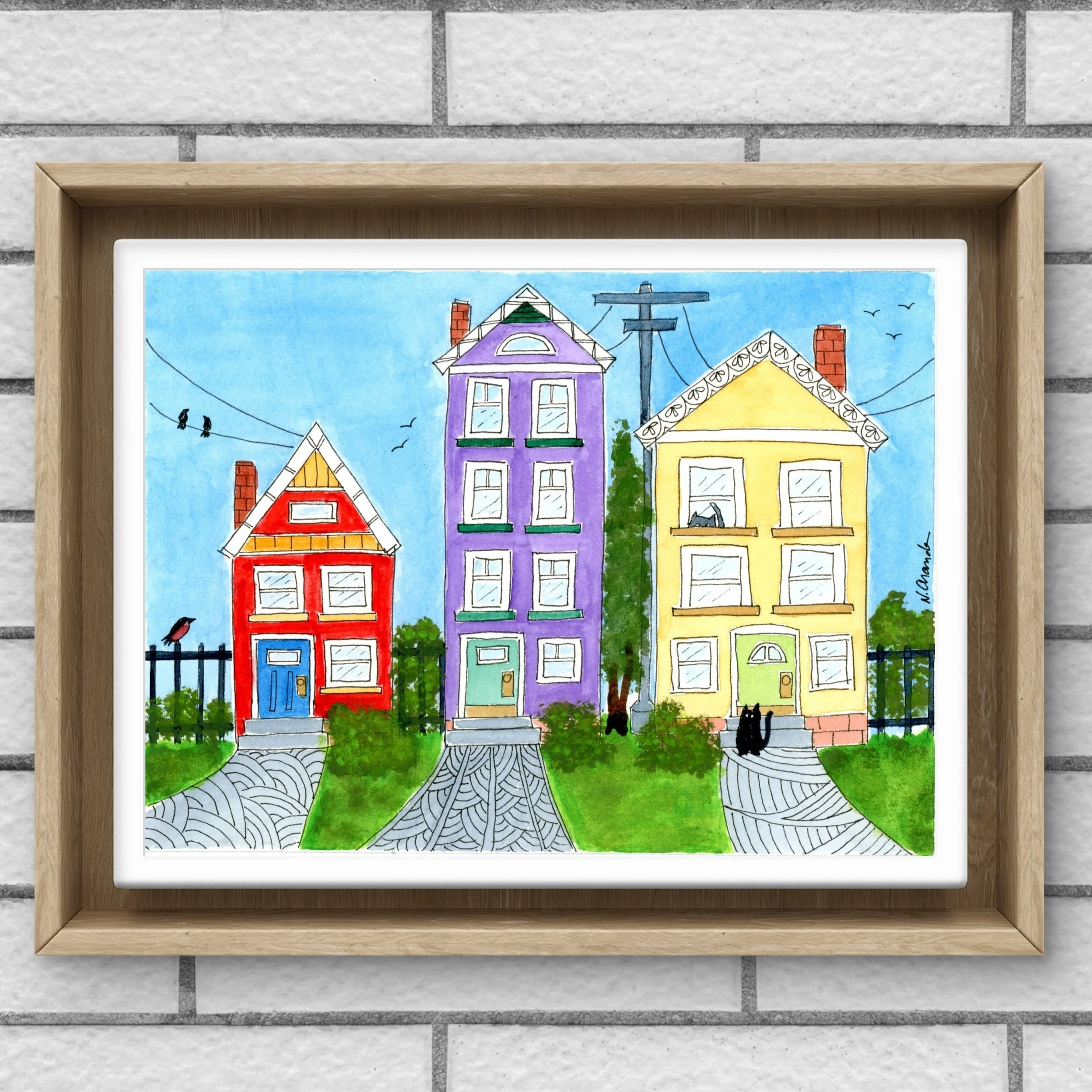 Colorful Houses - print