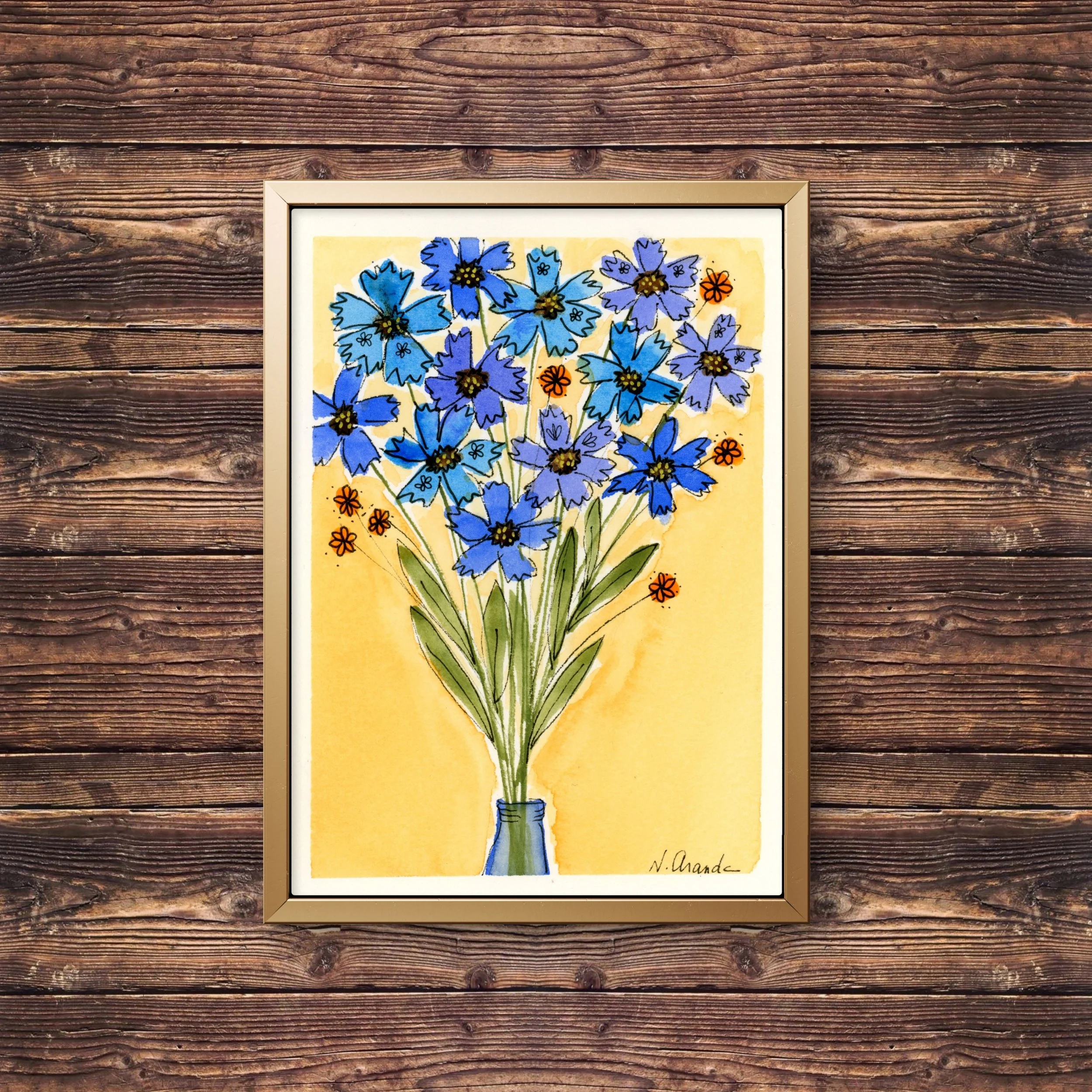 Blue Daisies - print