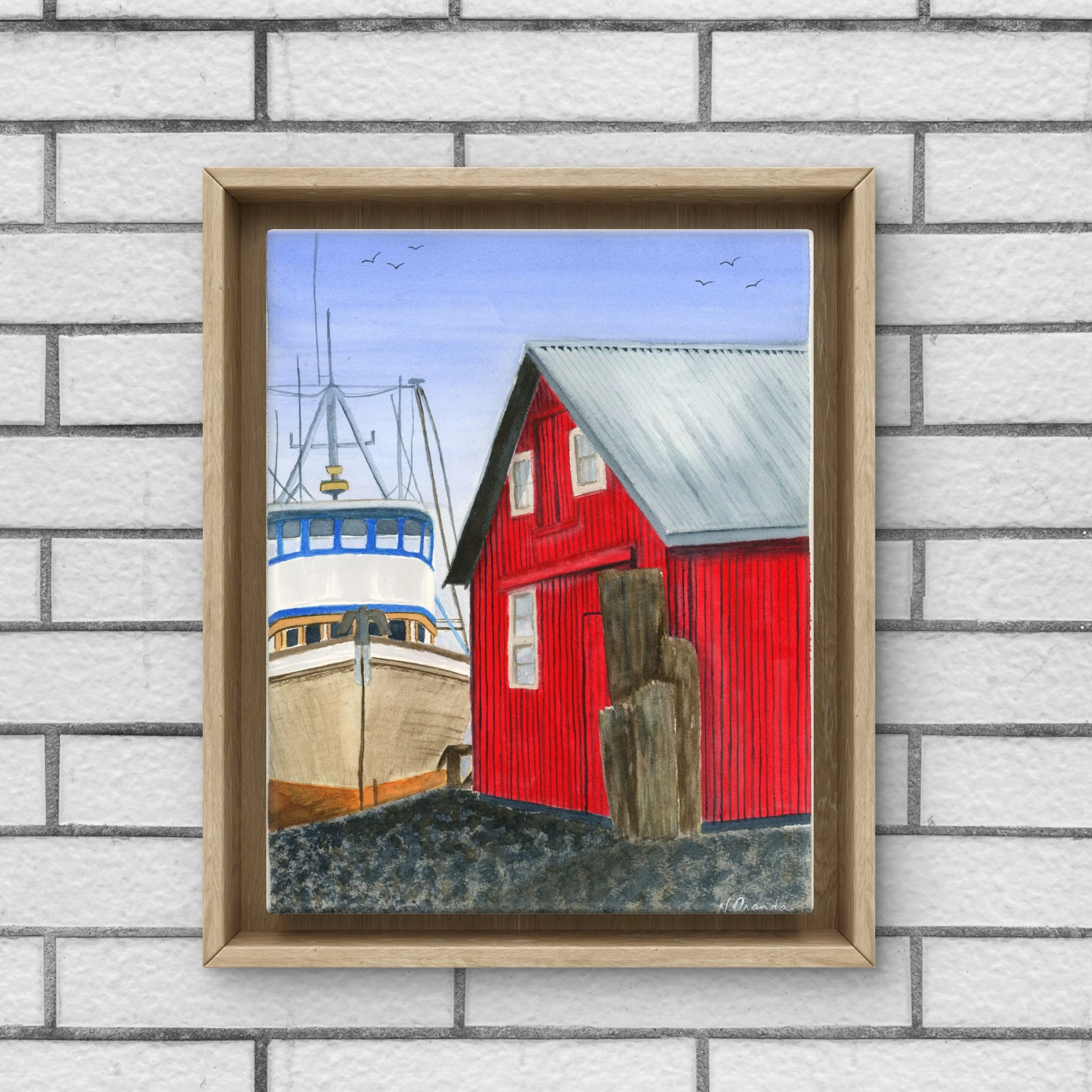 Boat at the Dock - print
