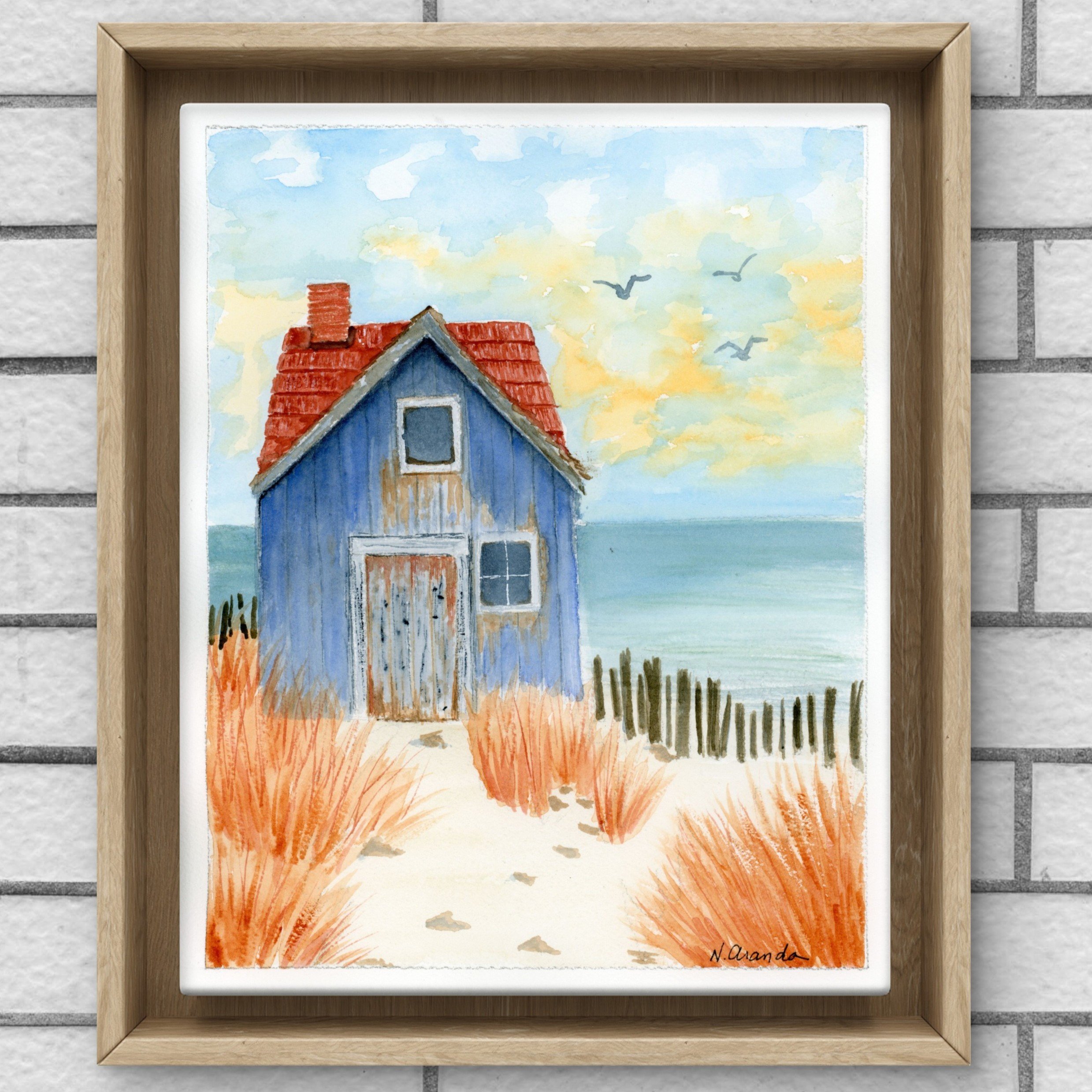 Blue Beach Cabin - print