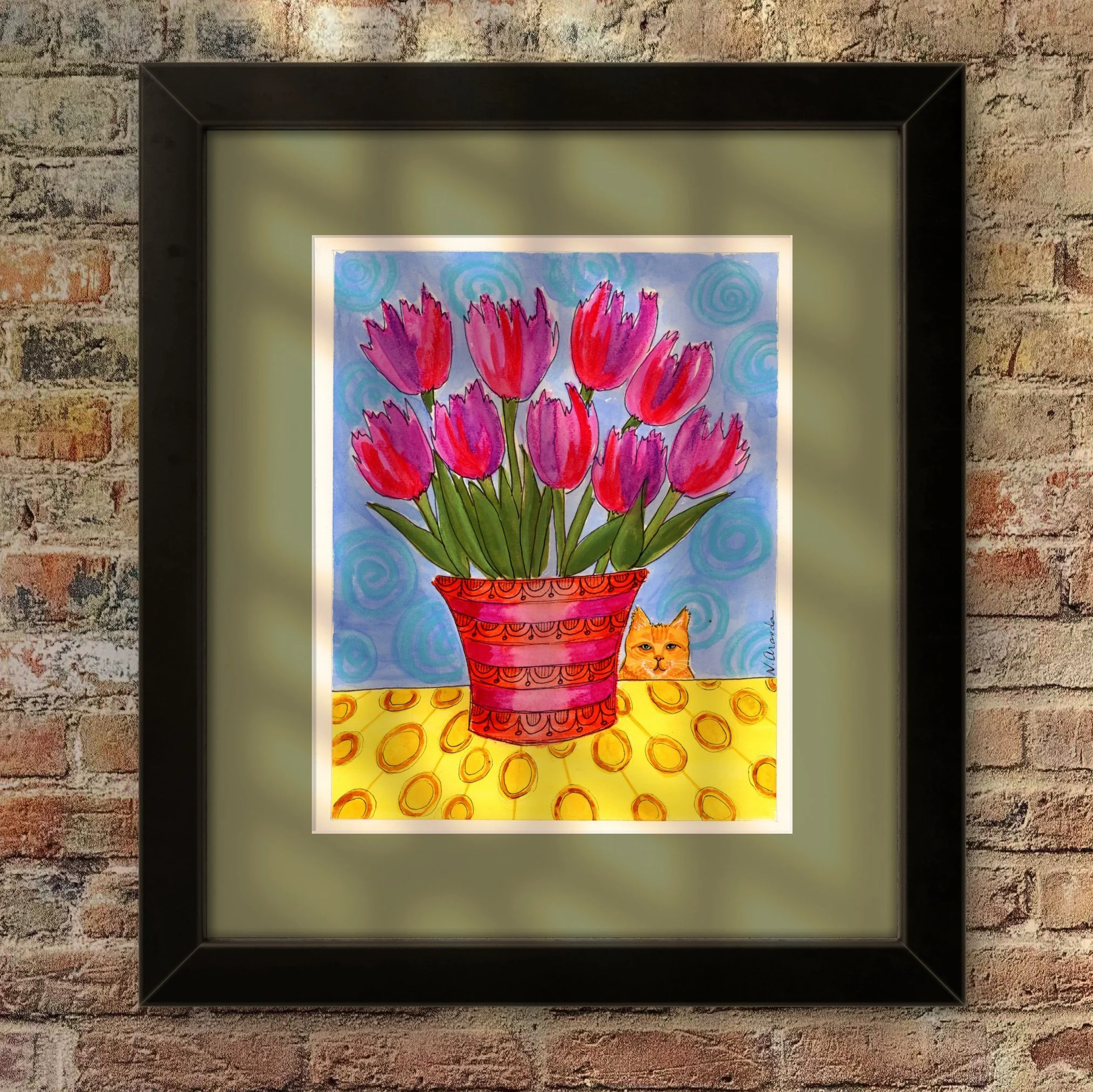orange cat and tulips.jpg