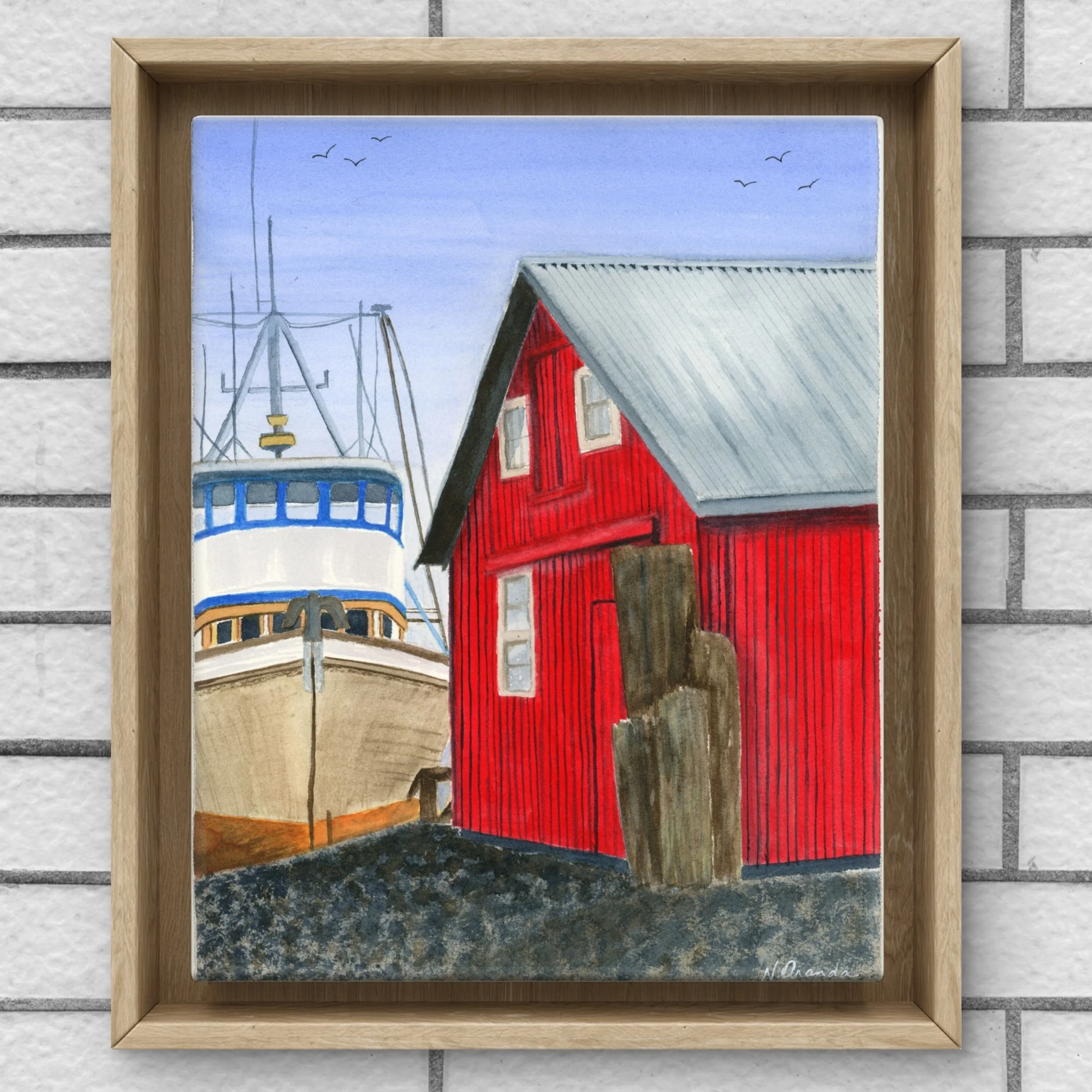 Boat at the Dock - print