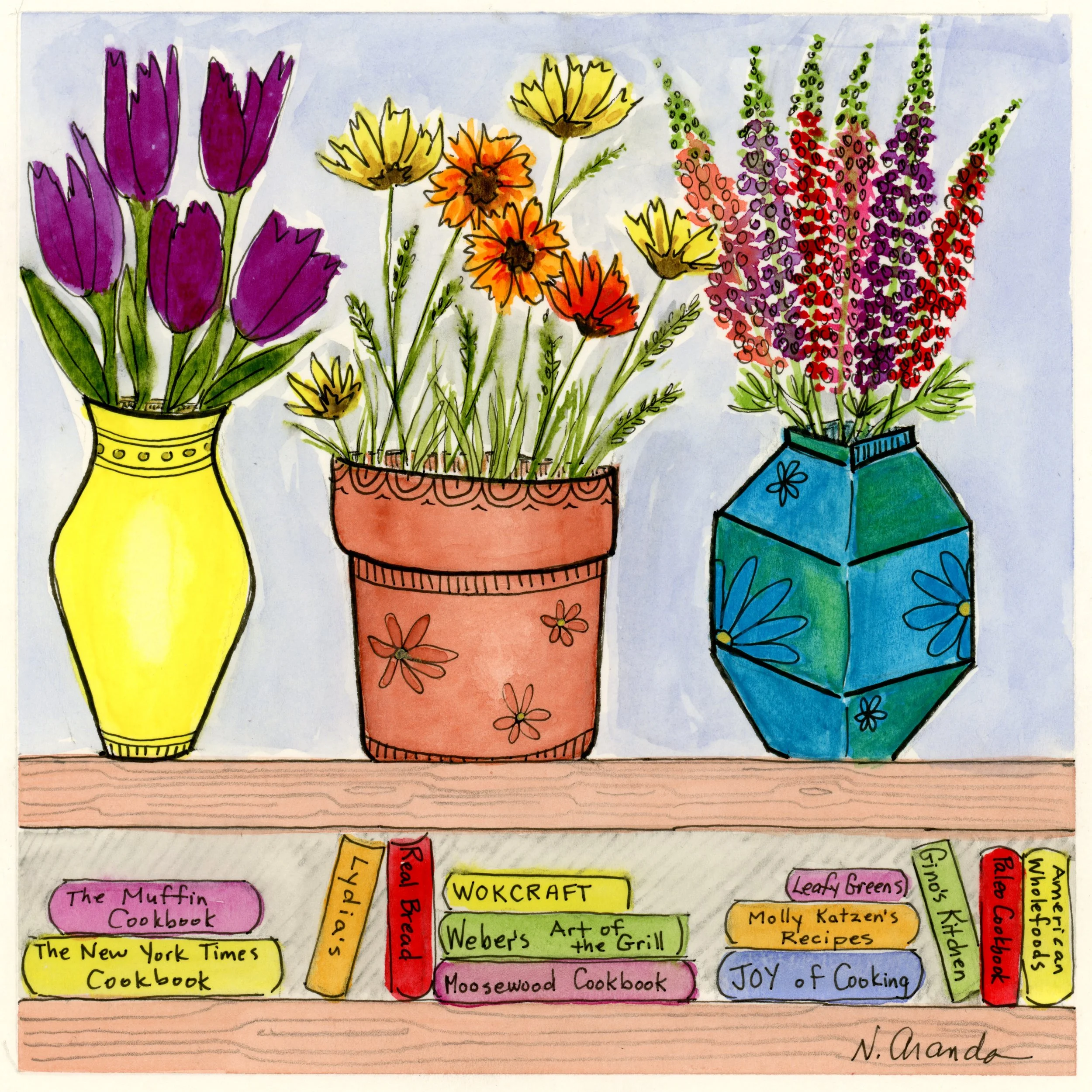 Flowers and Cookbooks